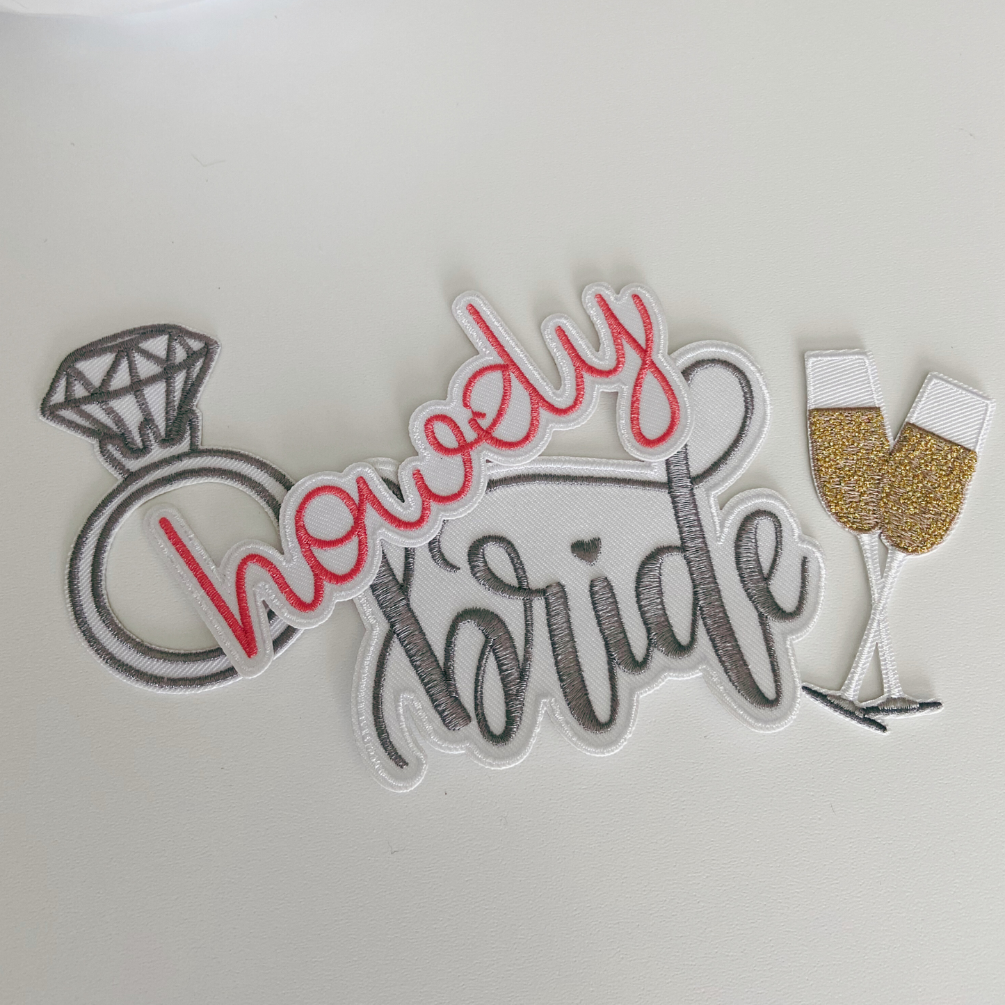 3" Champagne flutes - Metallic gold - Embroidered Hat Patch