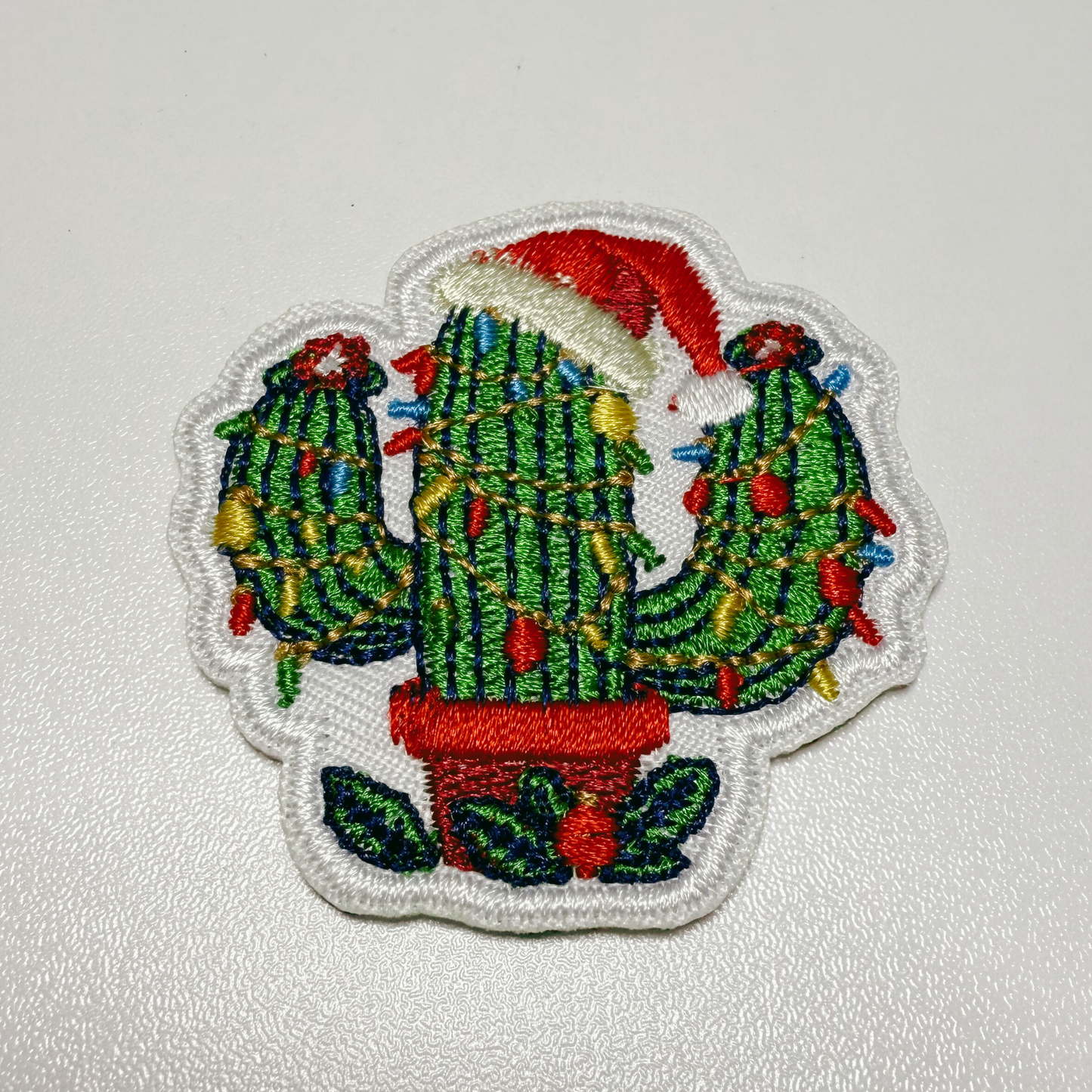 2" Christmas Cactus - Embroidered Hat Patch