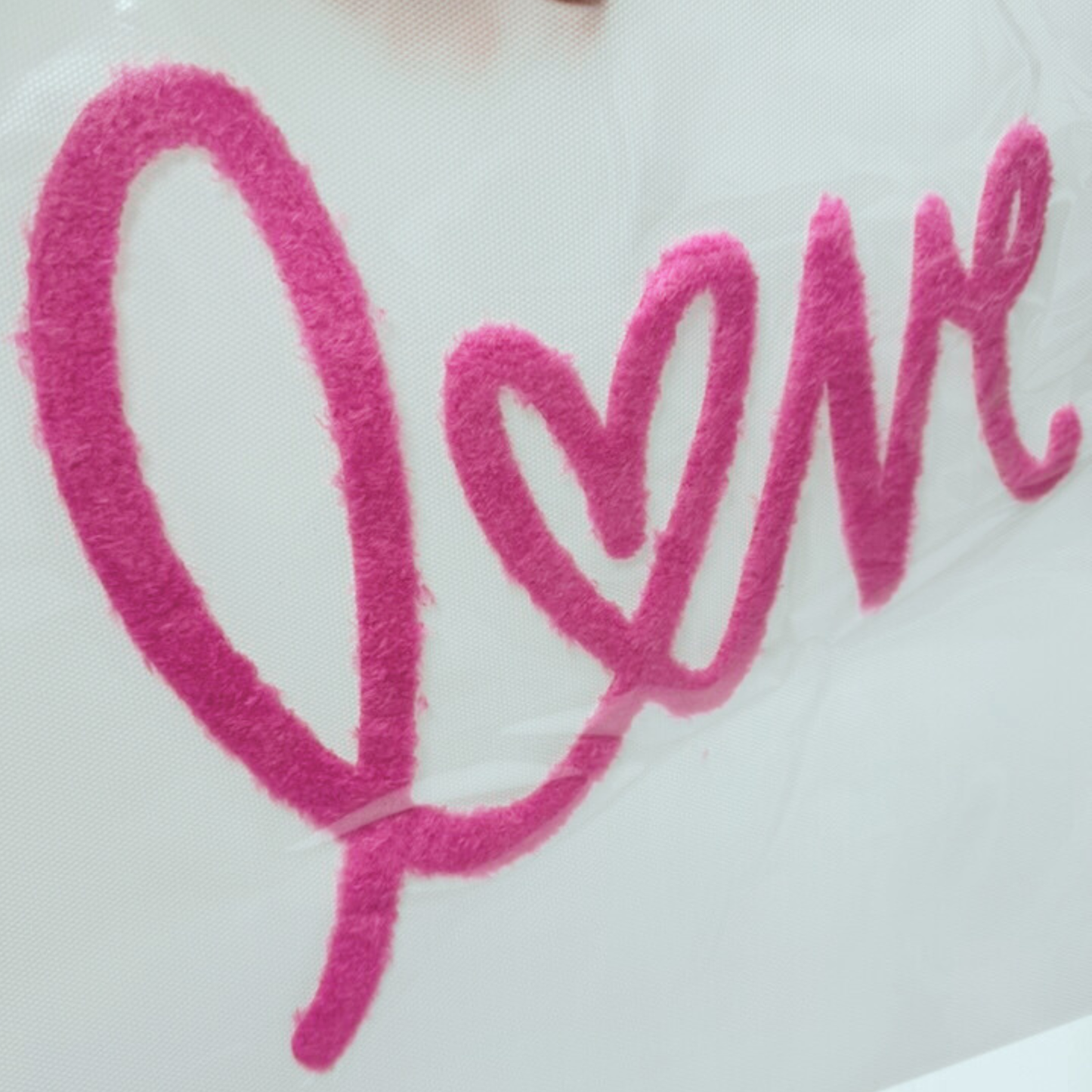 11" Love Script - Fuzzy Patch / Transfer ( COLD PEEL)