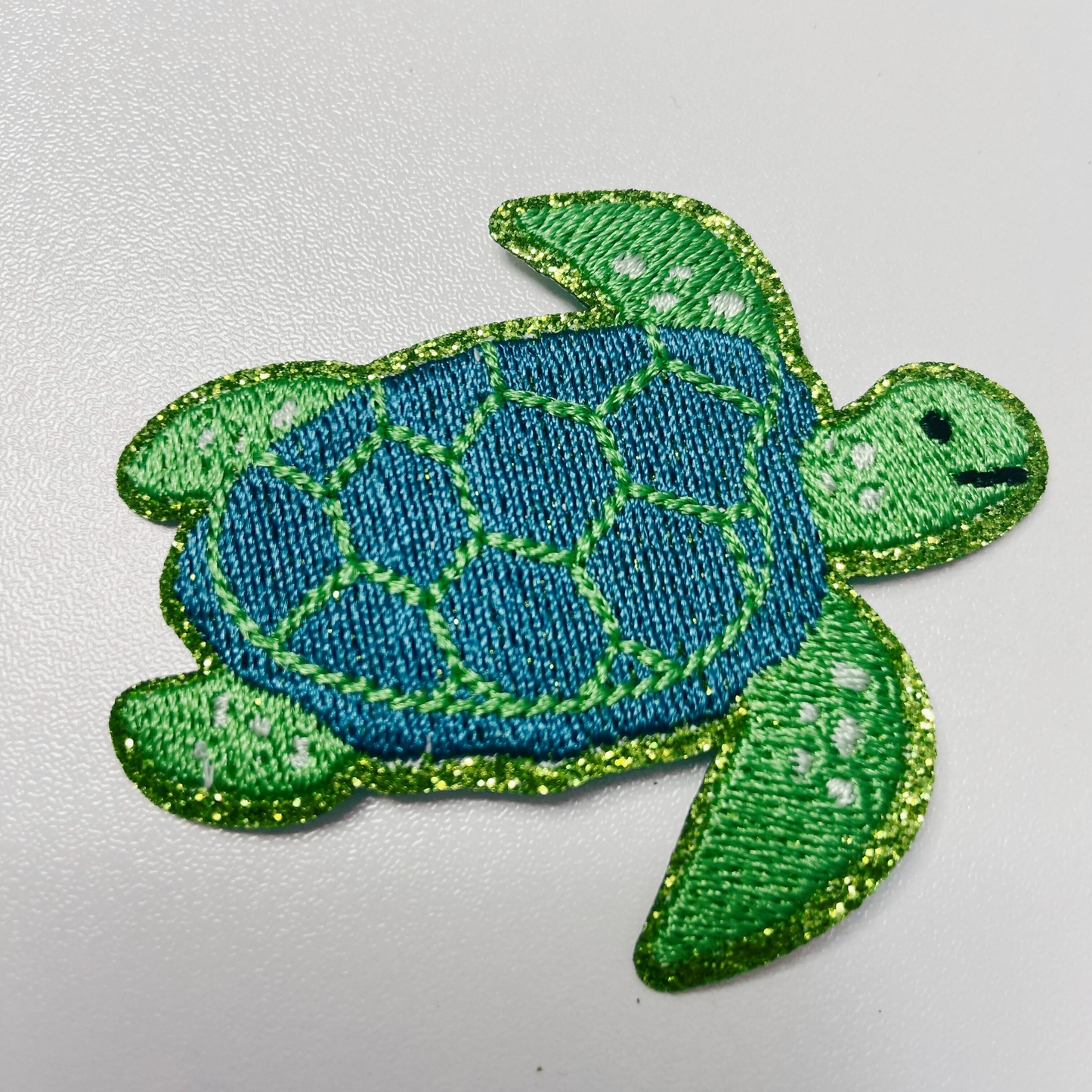 2.5" Sea Turtle, glittery - Embroidered Hat Patch