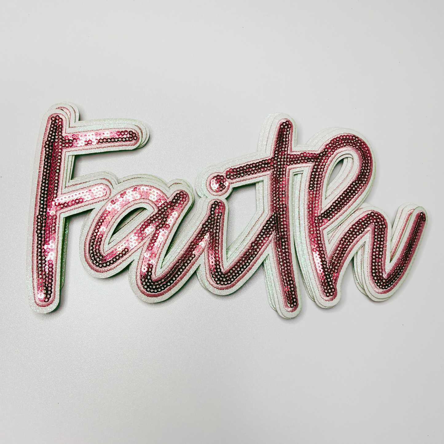 10” Faith in Pink - Sequin Patch