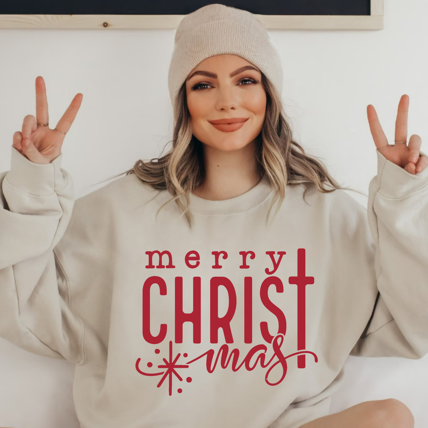 (shirt not included) Merry ChrisTmas In RED- Screen print Transfer