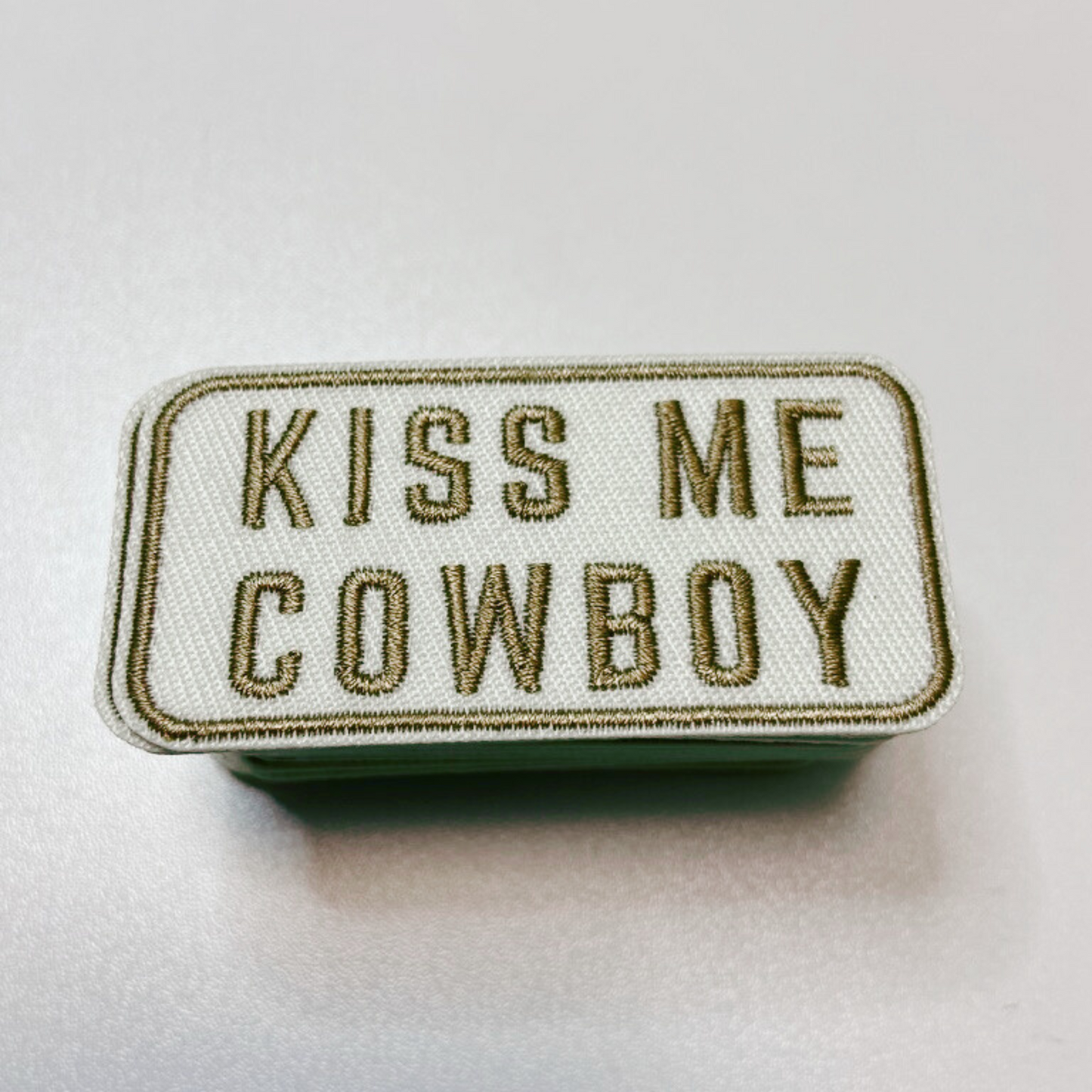 2.5" Kiss Me Cowboy - Embroidered Hat Patch