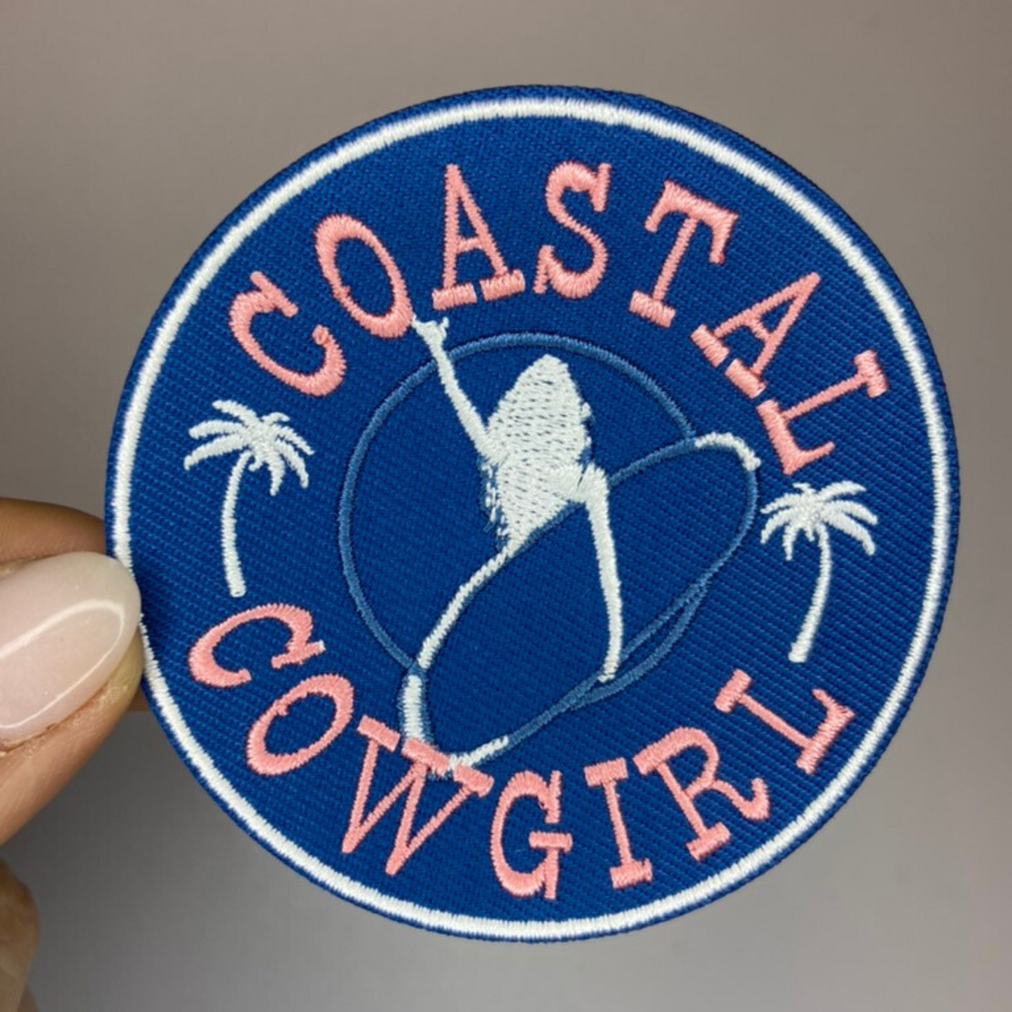 3" Coastal Cowgirl - Embroidered Hat Patch