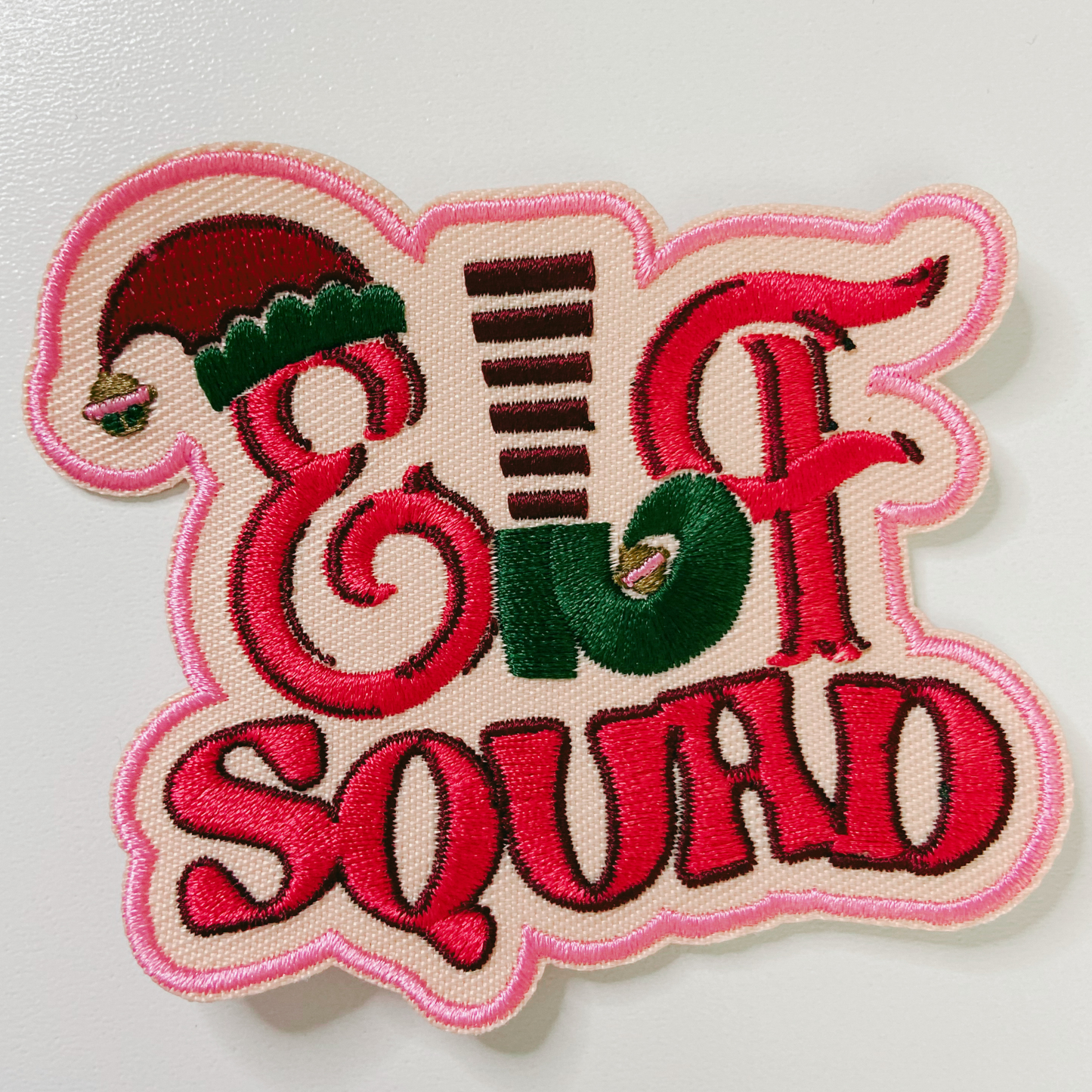 3" Elf Squad in Pink - Embroidered Hat Patch