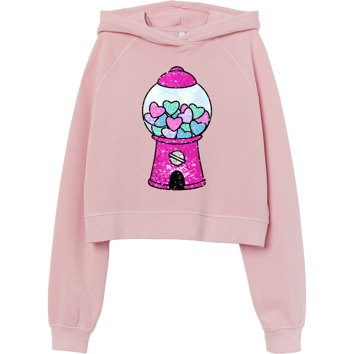 (shirt not included) 5" x 7" Faux Sequin Valentine Gumball Machine - Clear Film Transfer