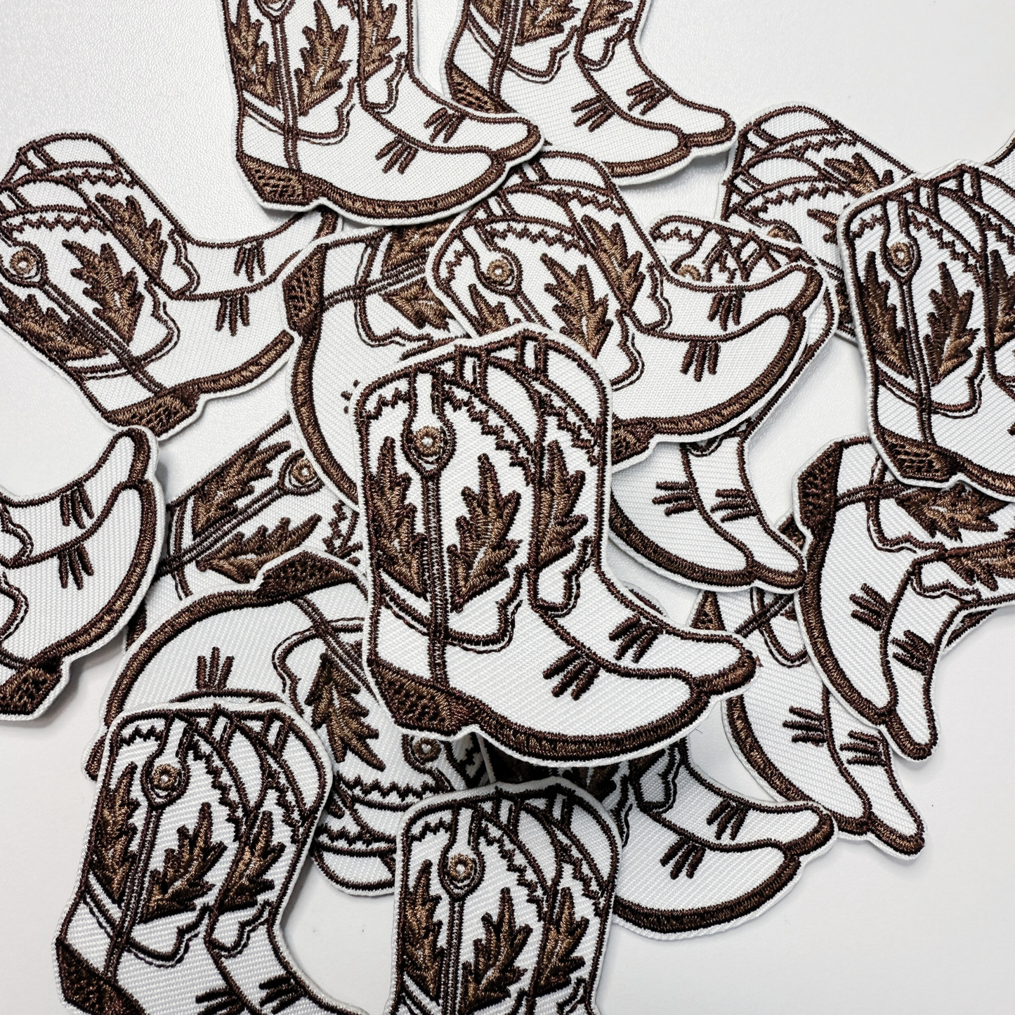 2" Cowboy Boots in BROWN - Embroidered Hat Patch