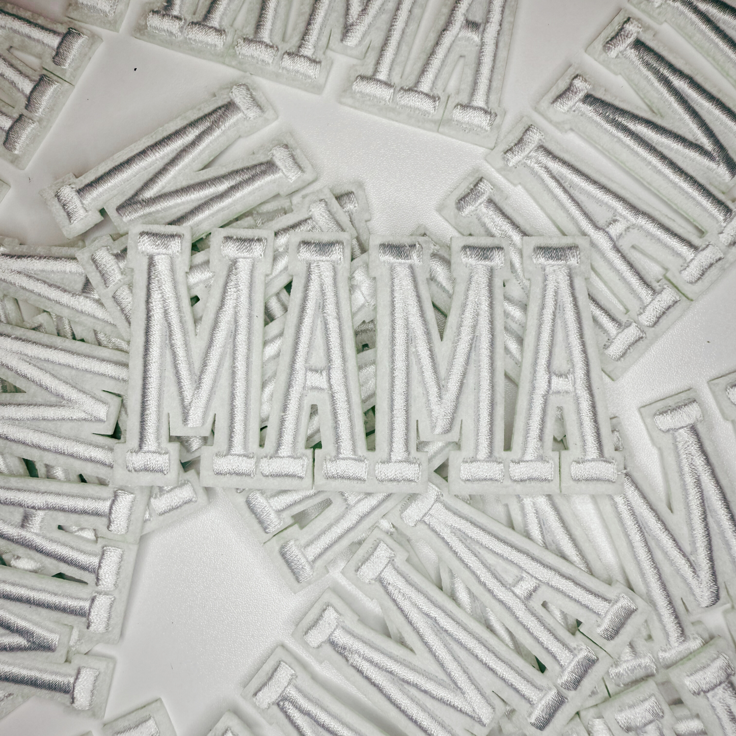 4" MAMA in WHITE or BLACK - 3D Embroidered Hat Patch