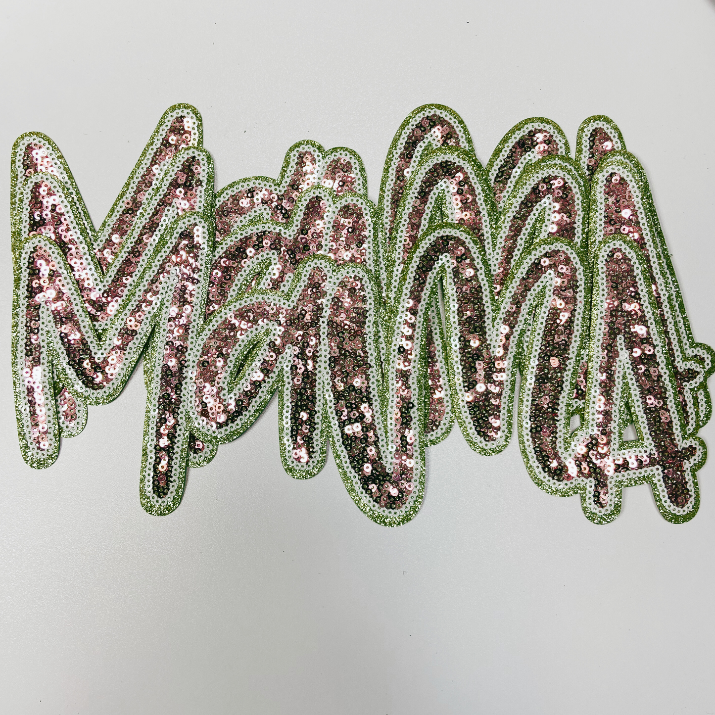 11” Mama in Pink & Gold - Sequin Patch