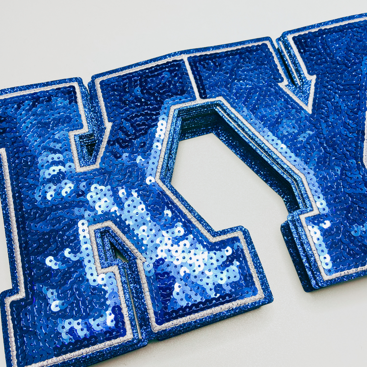 10" KY - KENTUCKY in BLUE Sequin - Sequin Patch