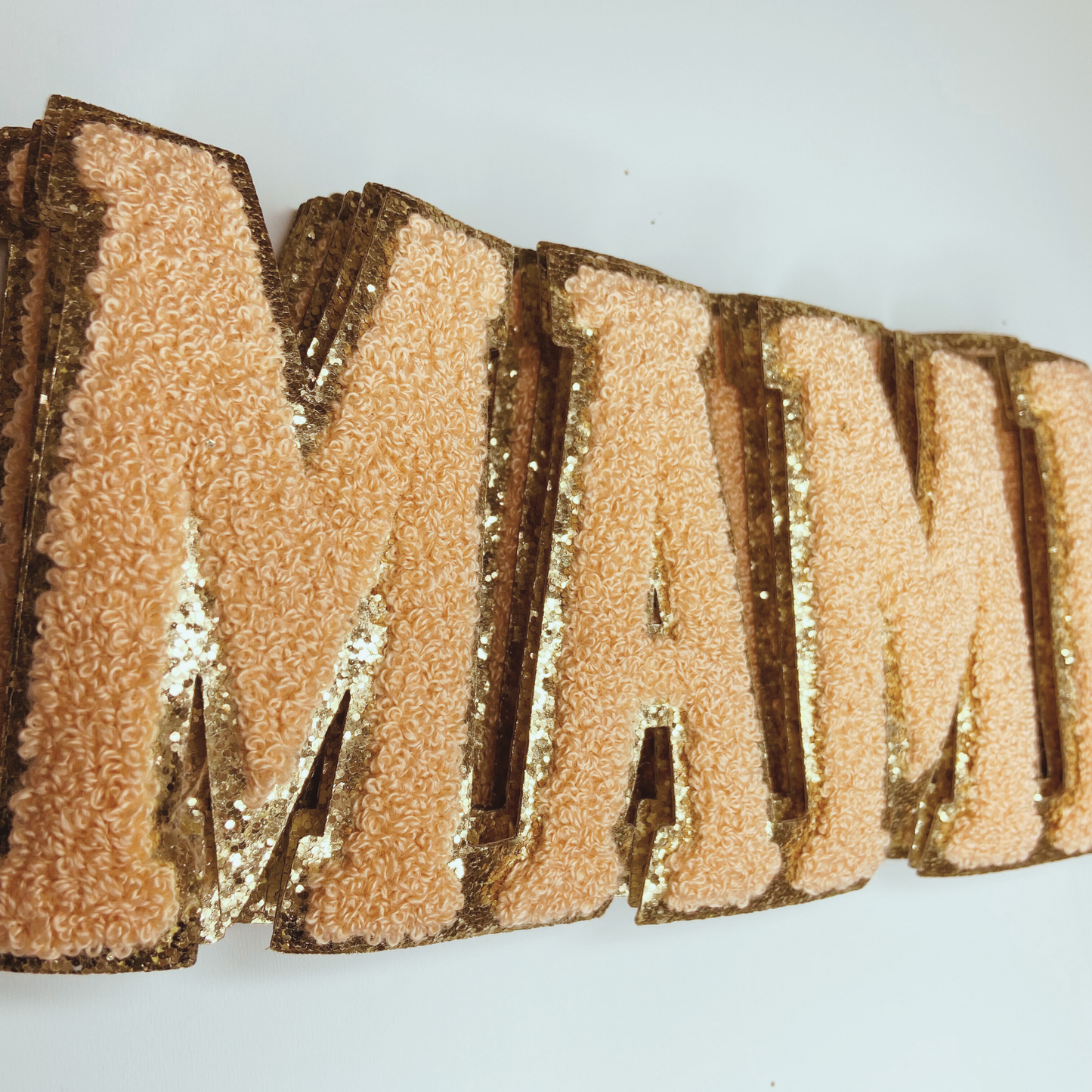 10" x 4.5” MAMA in Light Peach - Chenille Patch
