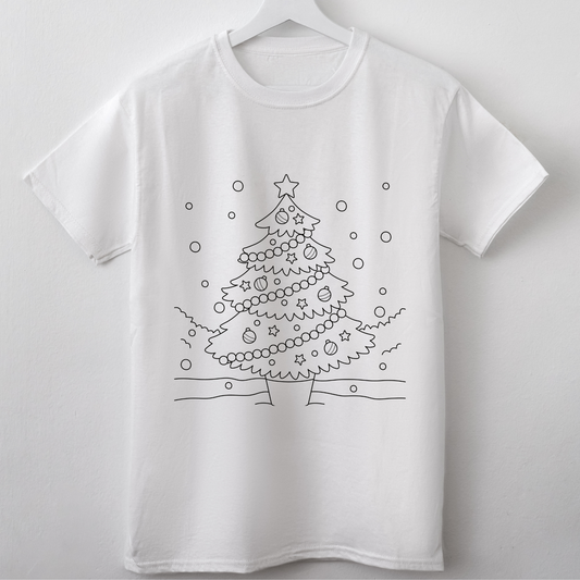 (shirt not included) 8" Christmas Tree in Black- Screen print Transfer
