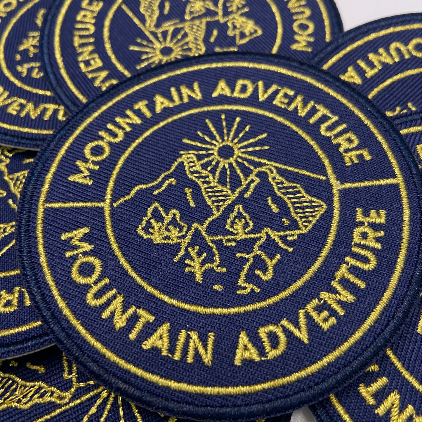 3" Round Mountain Adventure Metallic Detail - Embroidered Hat Patch