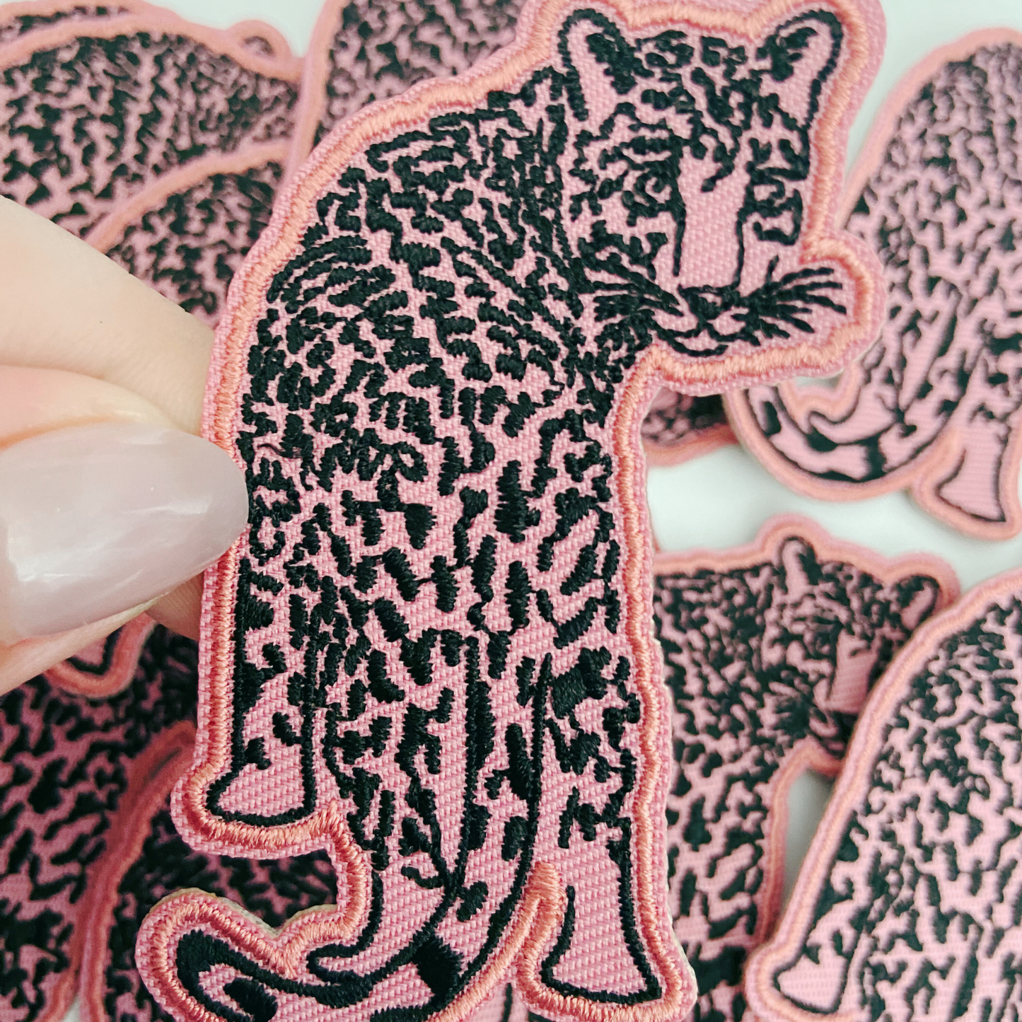 3" Mauve Leopard - Embroidered Hat Patch (3"H x 1.75"W)