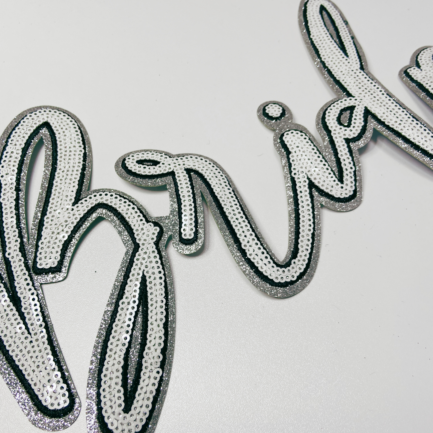 10" Bride in white & Black - Sequin Patch