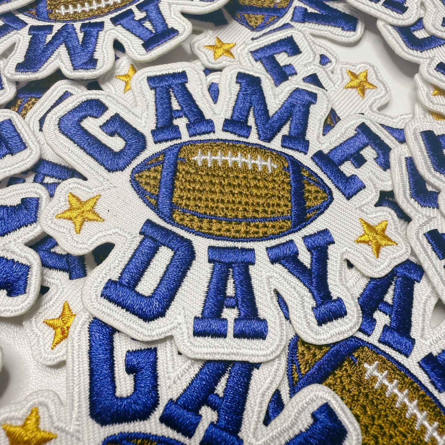 3" GAME DAY In BLUE - Embroidered Hat Patch
