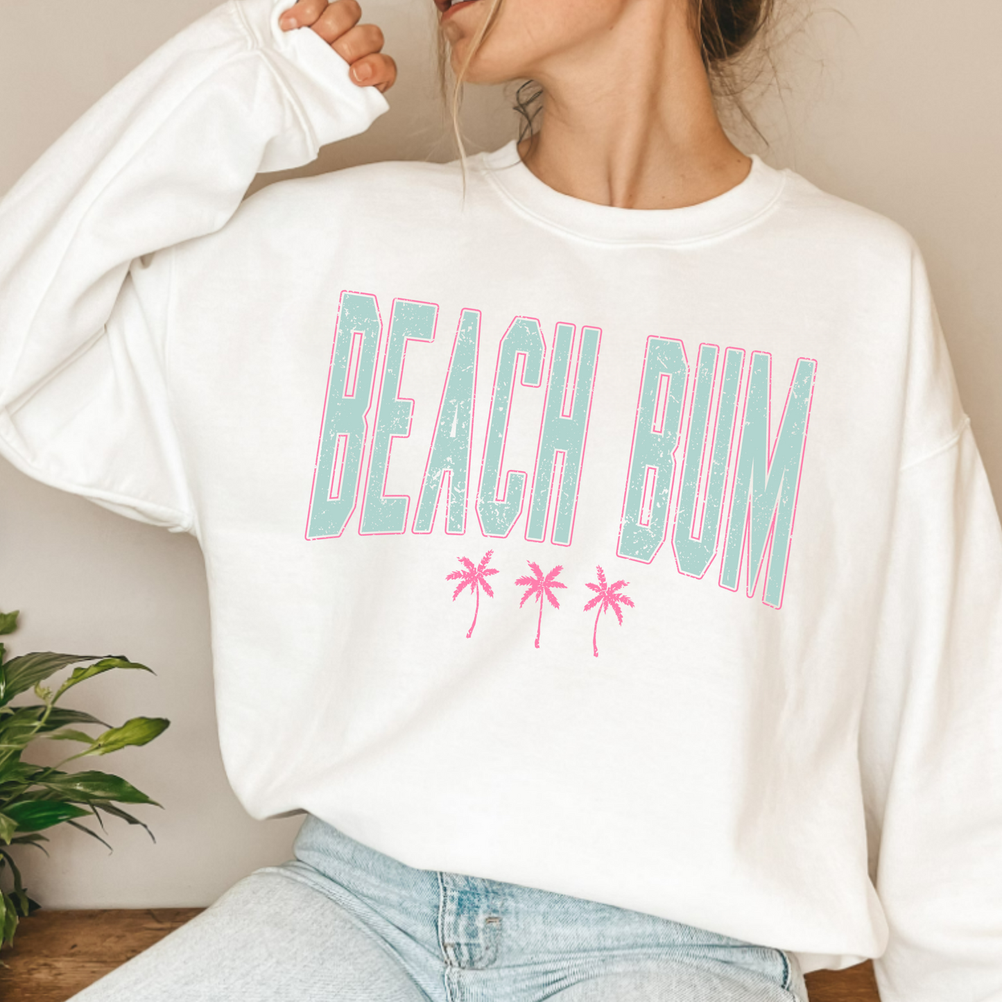 (Shirt Not Included) Beach Bum distressed - Clear Film Transfer