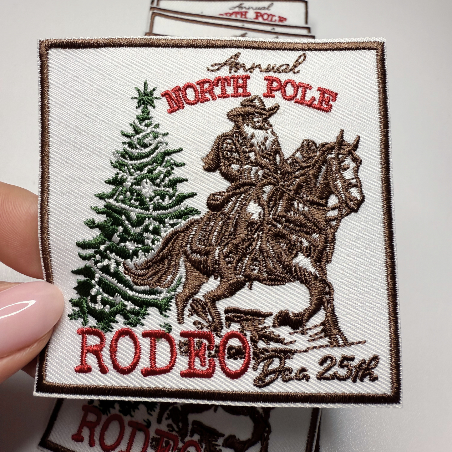3" North Pole RODEO - Embroidered Hat Patch