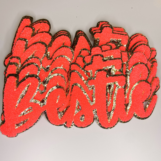 11” Bestie in Neon Pink - Chenille Patch