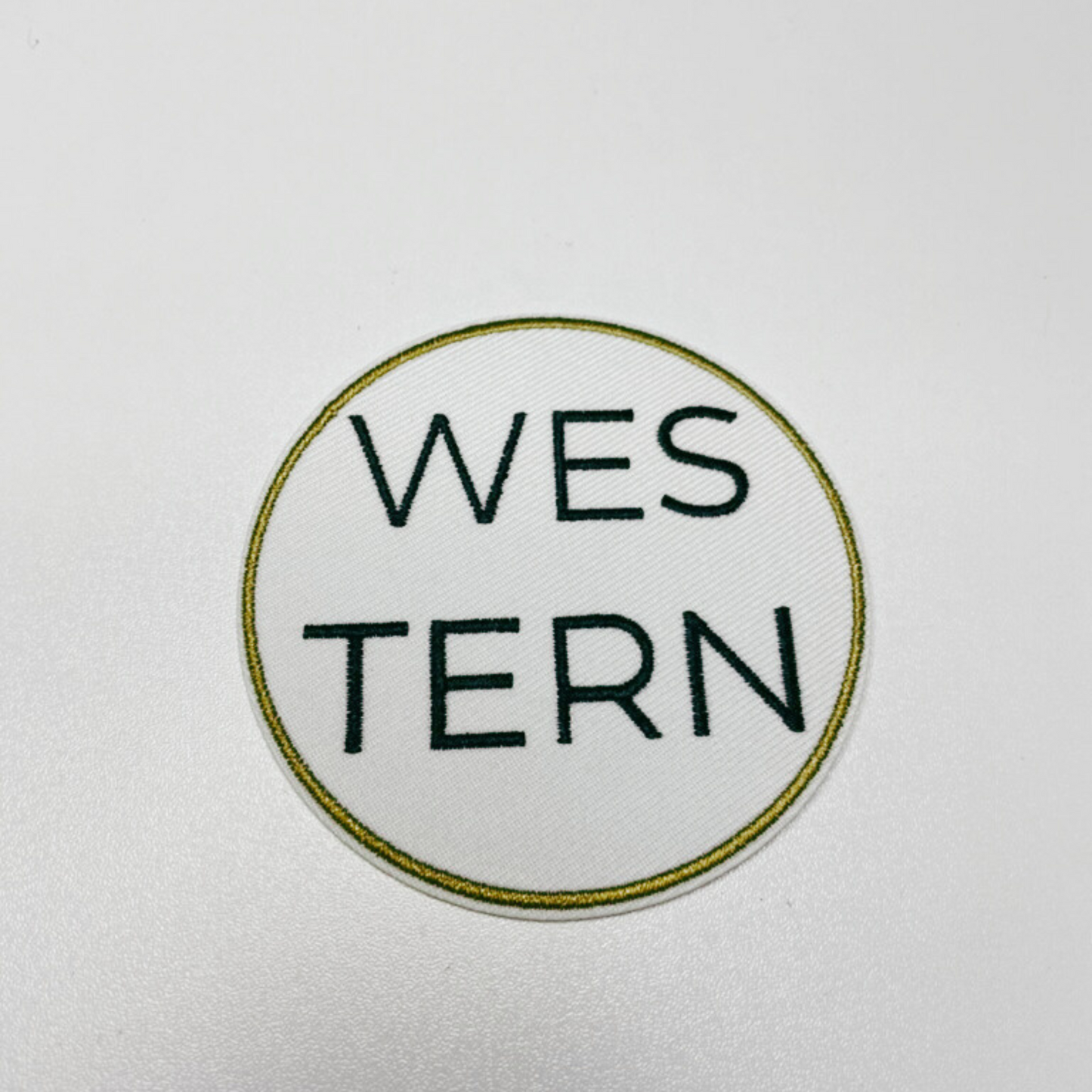 3" Round WES TERN - Embroidered Hat Patch
