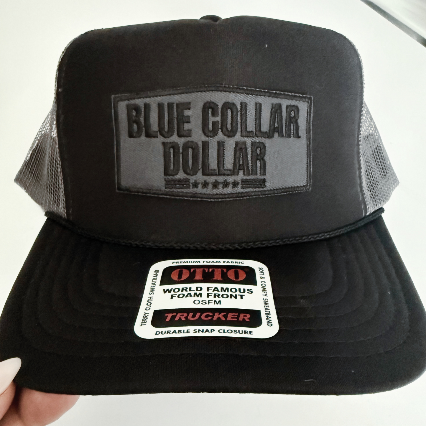 Blue Collar Dollar HAT W Patch - BLACK Snap Back HAT