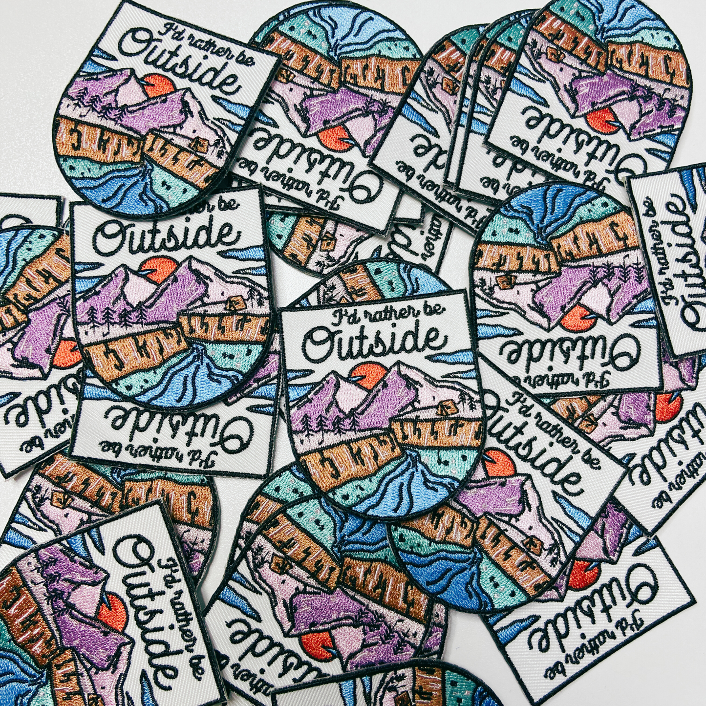 2.5" I'd Rather be OUTSIDE - Embroidered Hat Patch