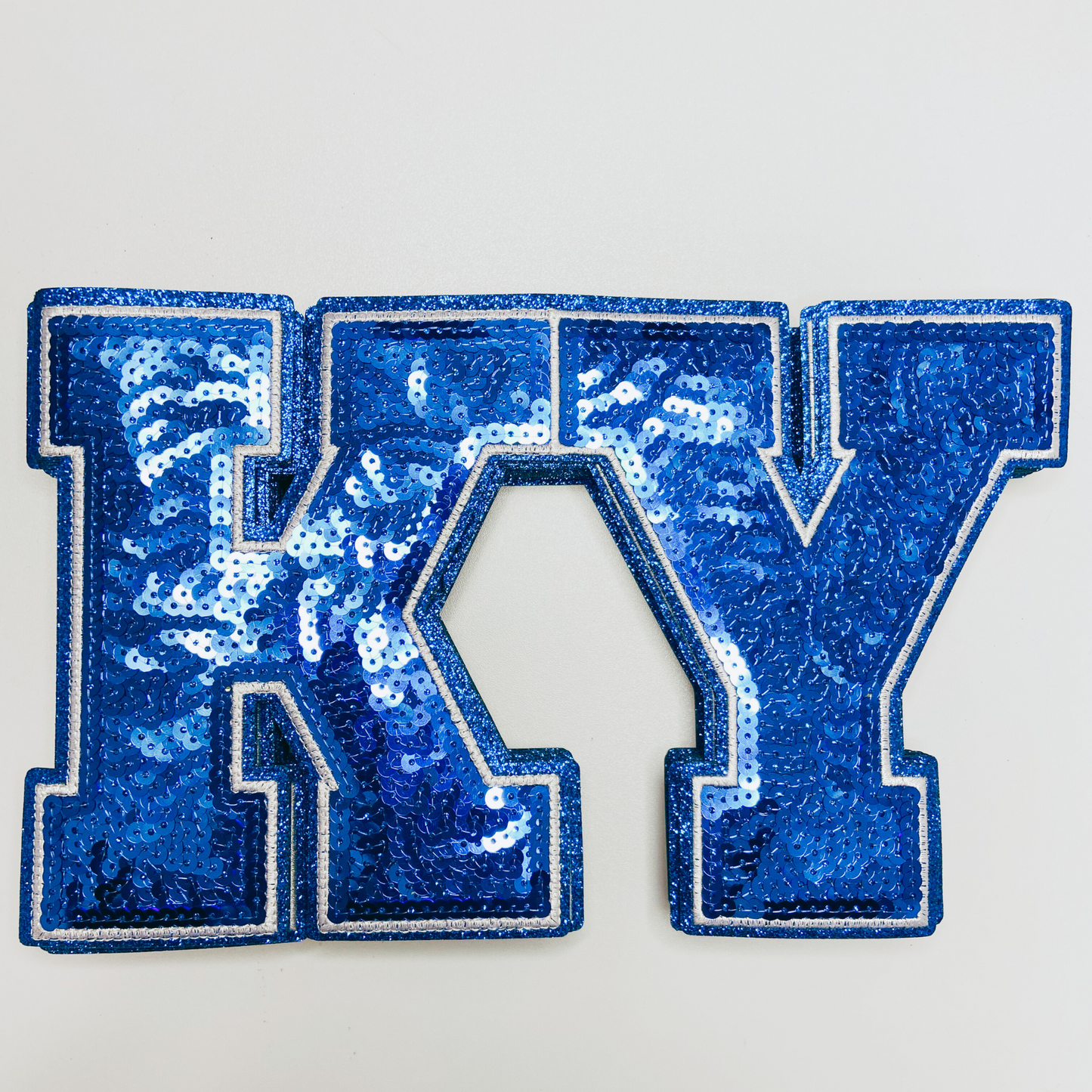 10" KY - KENTUCKY in BLUE Sequin - Sequin Patch