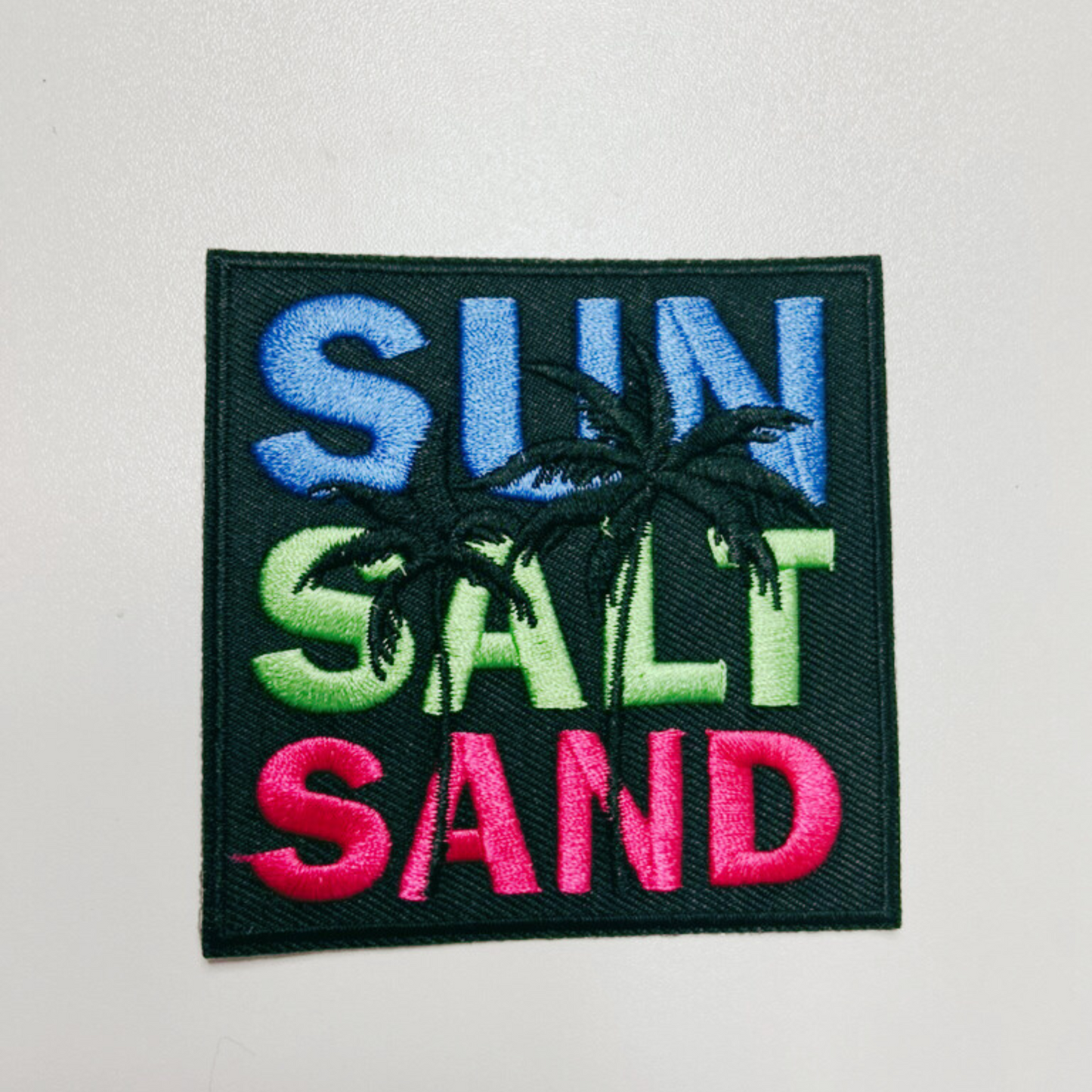 3" SUN, SALT, SAND - Embroidered Hat Patch