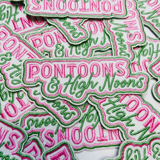3" Pontoons & High Noons - Embroidered Hat Patch