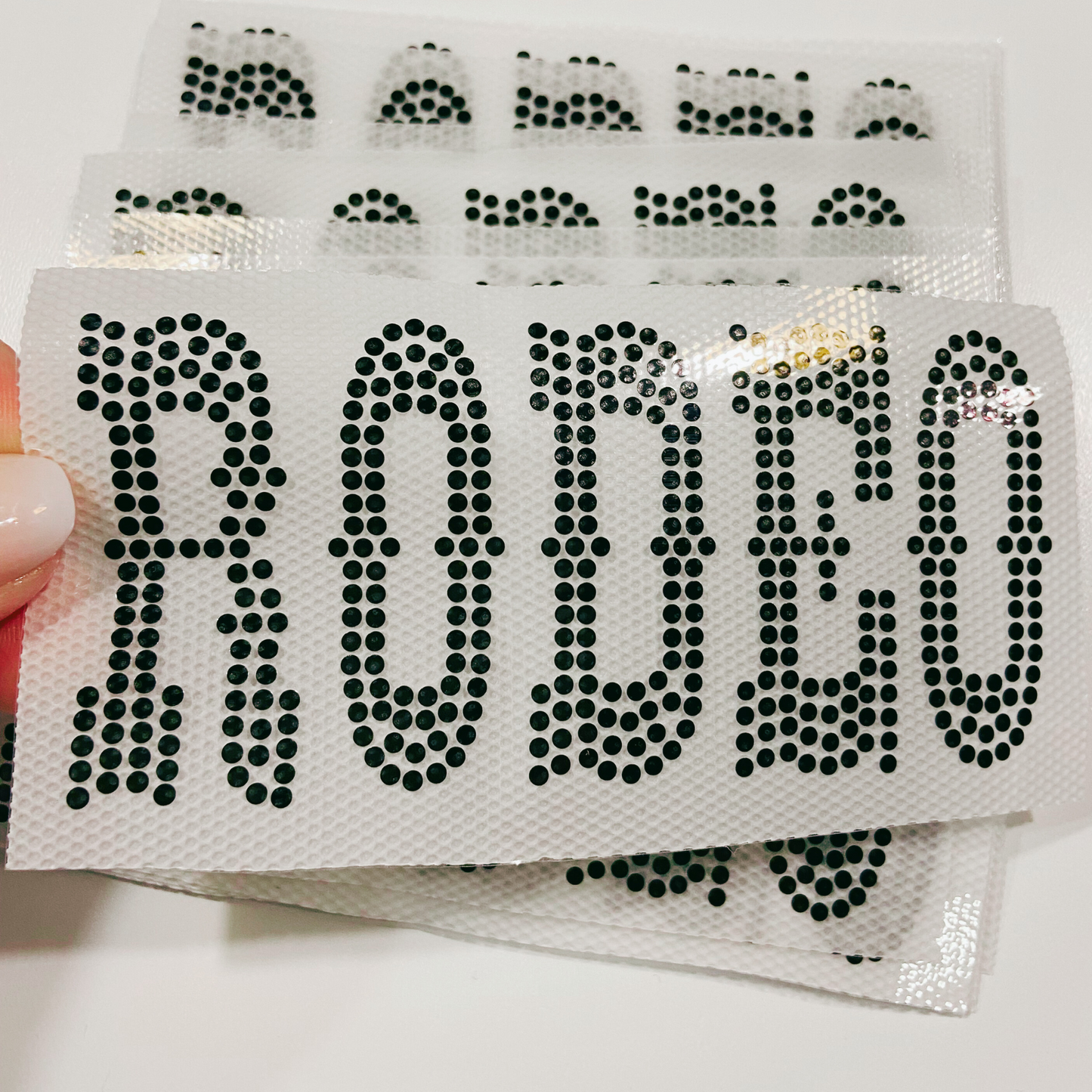 4" Rodeo SPANGLE Transfer - COLD PEEL - Perfect for Hats