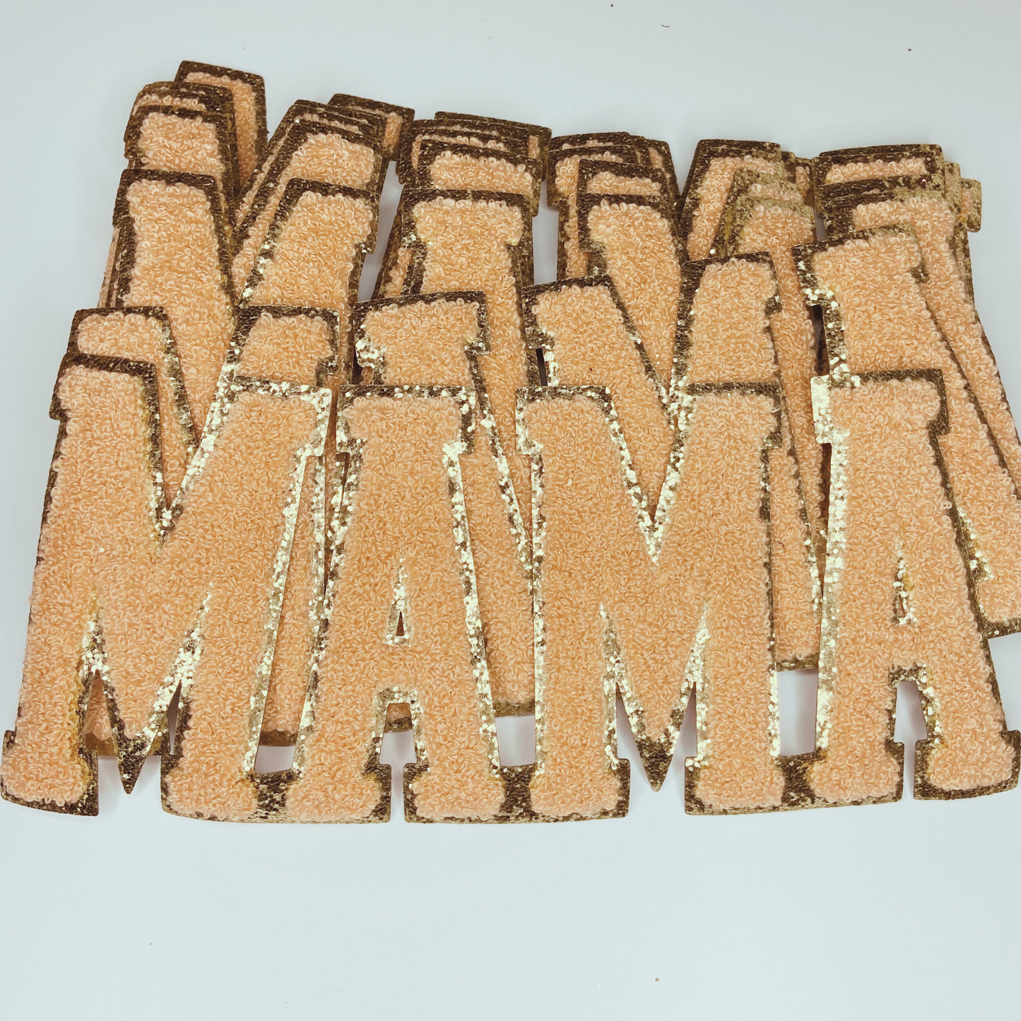 10" x 4.5” MAMA in Light Peach - Chenille Patch