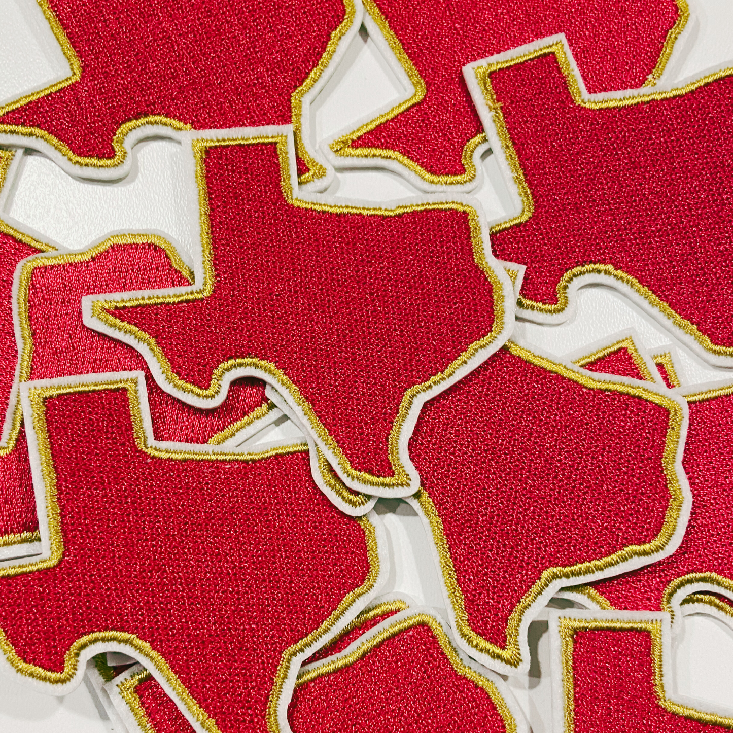 2.5" Texas in Pink and Gold - Embroidered Hat Patch