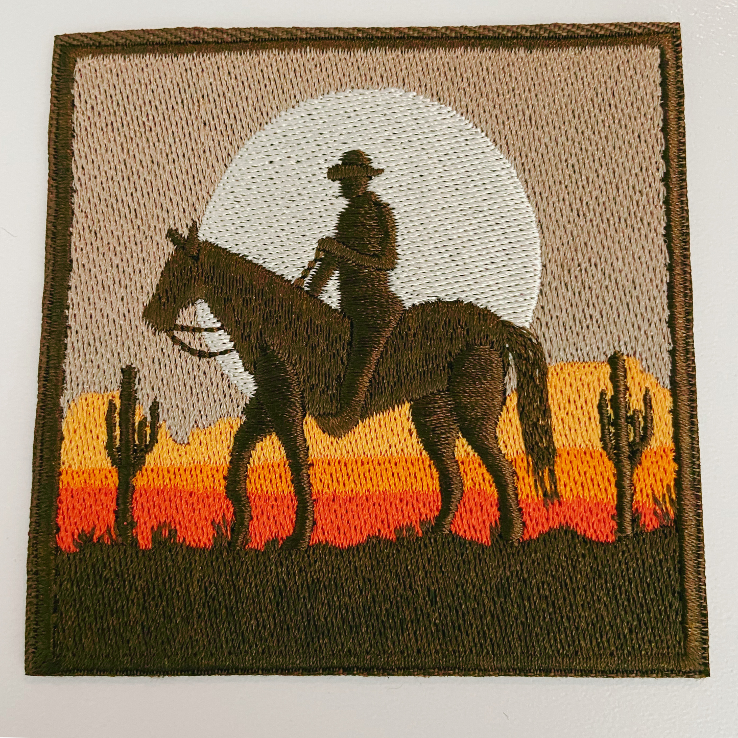3" Cowboy Sunset - Embroidered Hat Patch