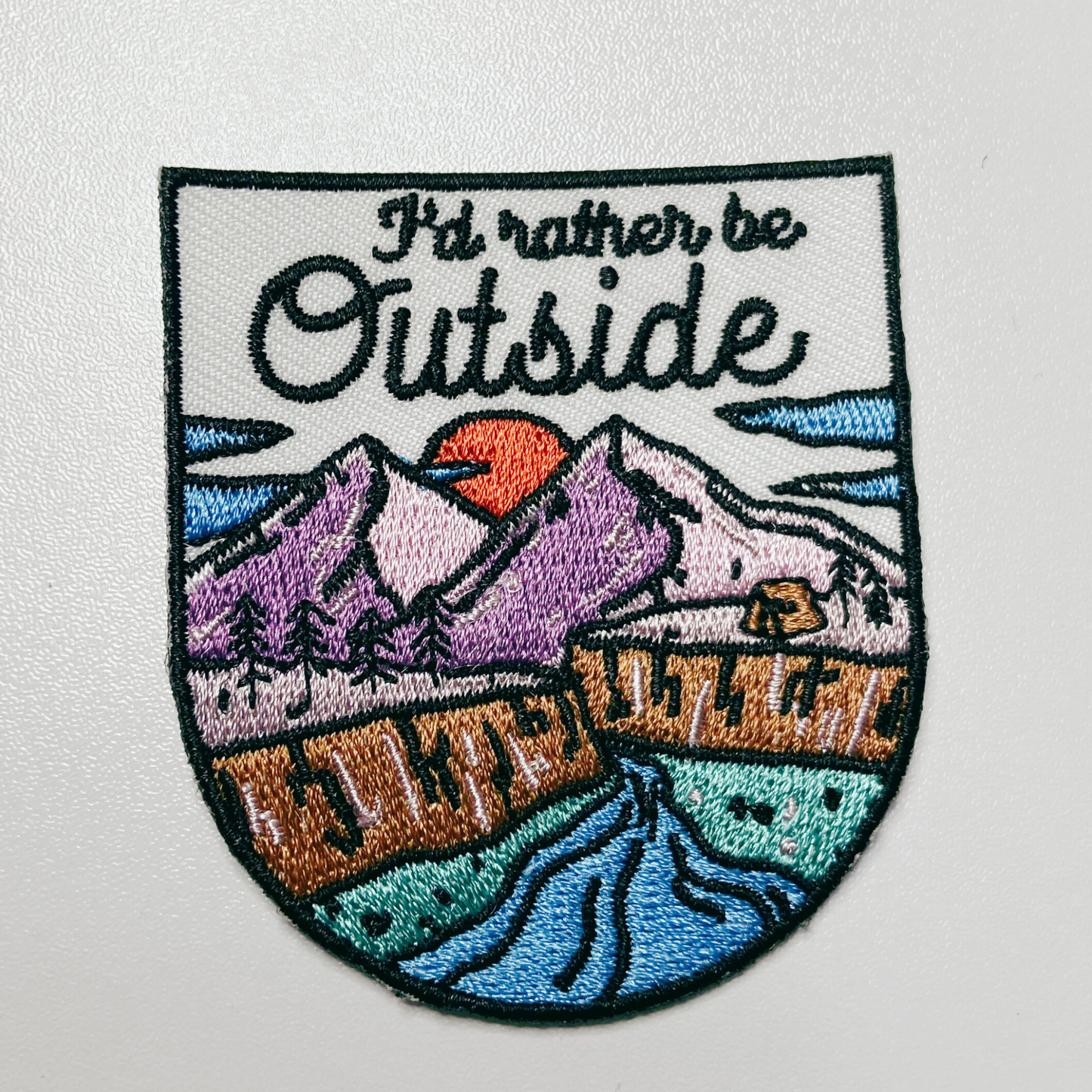 2.5" I'd Rather be OUTSIDE - Embroidered Hat Patch