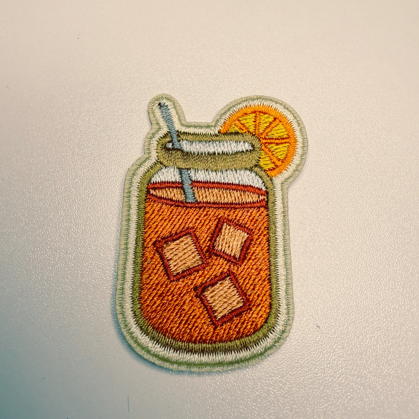 2" Iced Tea - Orange - Embroidered Hat Patch