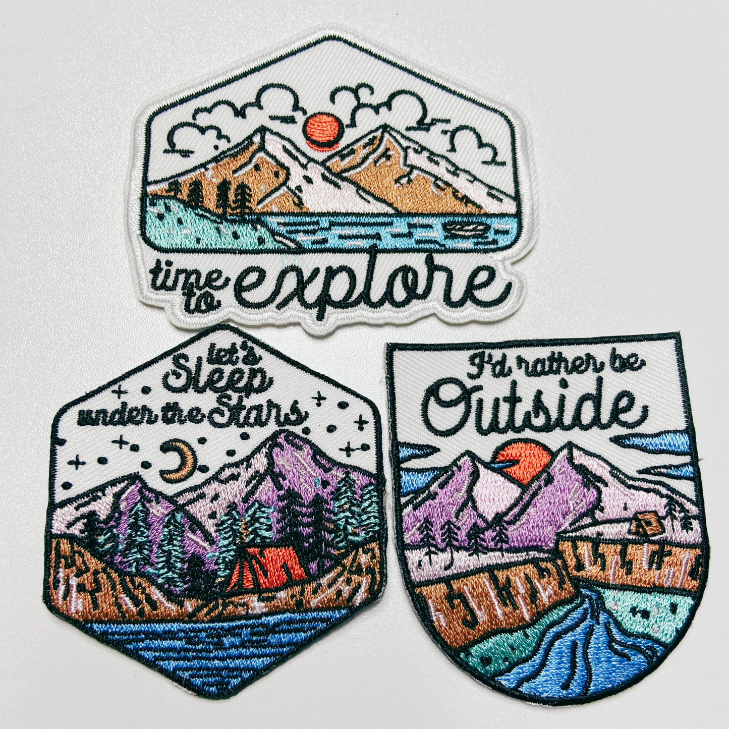 2.25" Let's Sleep Under The Stars - Embroidered Hat Patch