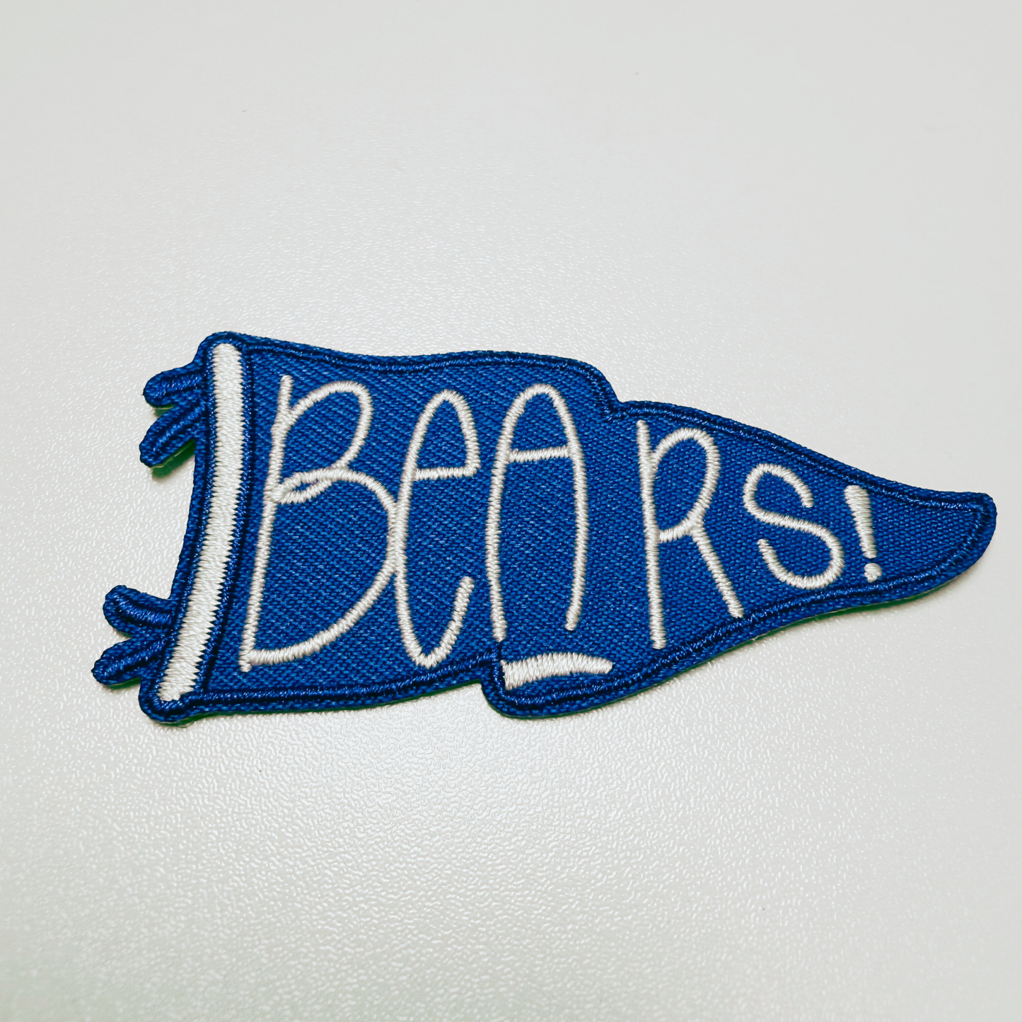 3" Bears Flag in Blue - Embroidered Hat Patch