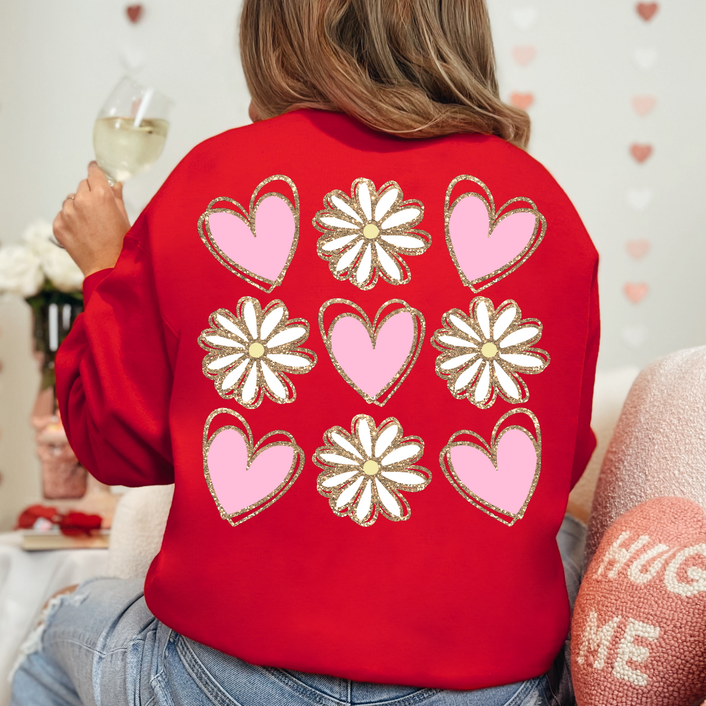 (Shirt not included) Flowers and Hearts - DTF (Cold Peel) Valentines