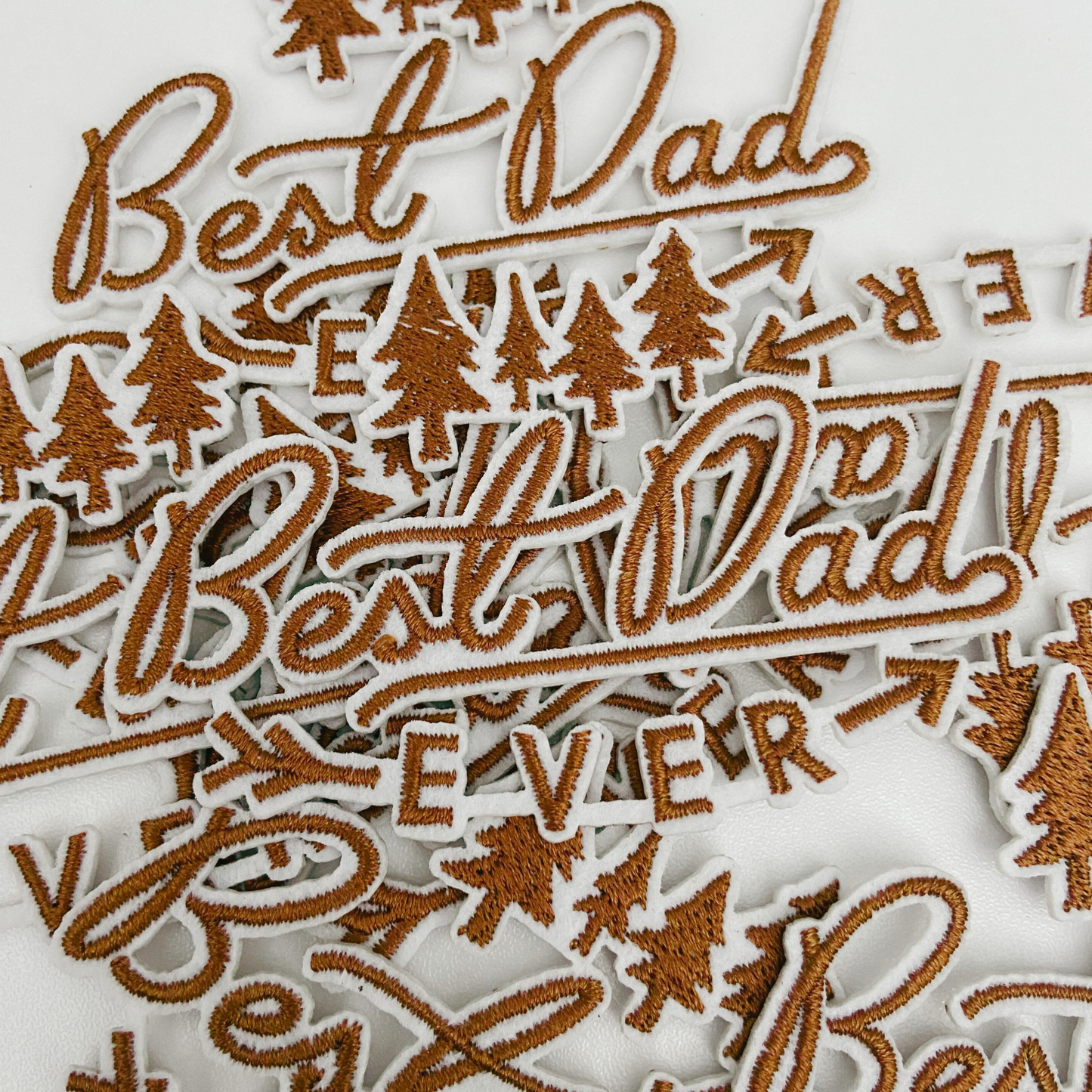 3" Best Dad Ever in Brown - Embroidered Hat Patch