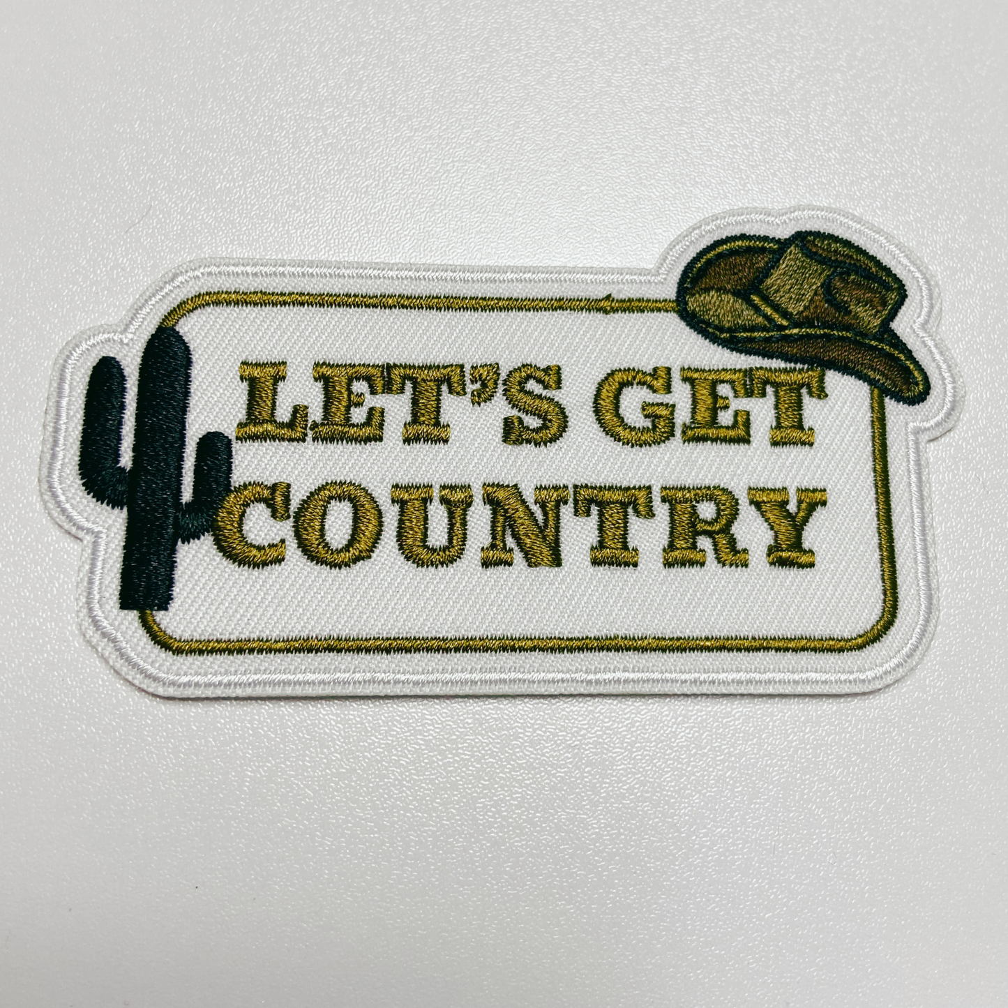3.5" Let's Get COUNTRY - Embroidered Hat Patch