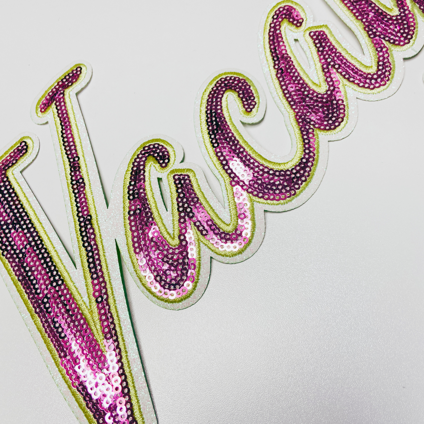 10" Vacay in Pink & Yellow - Sequin Patch