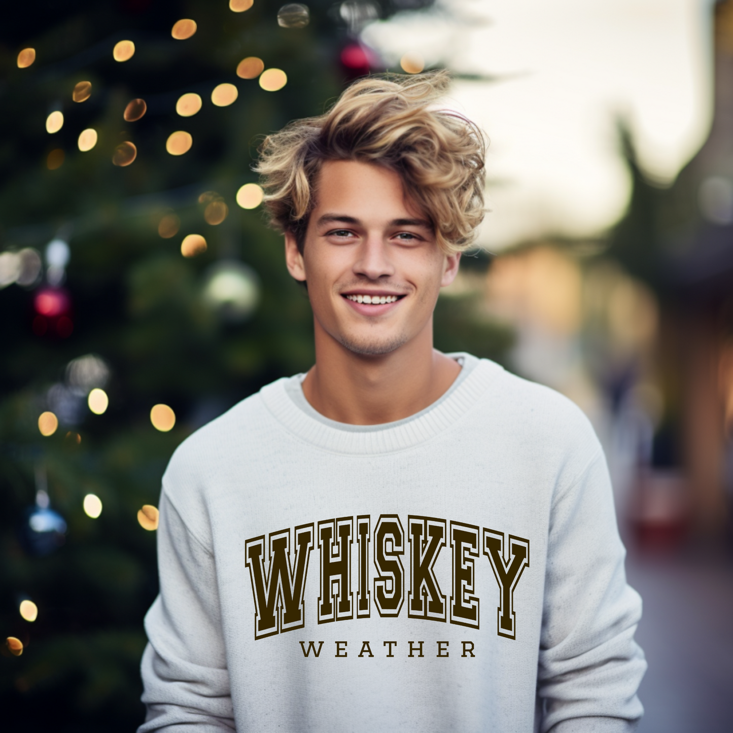 (shirt not included) Whiskey Weather in Dark Brown- Screen Print transfer
