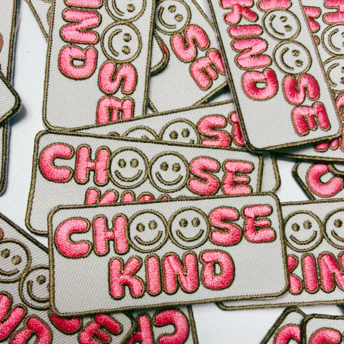 3" Choose Kind smiley face - Embroidered Hat Patch