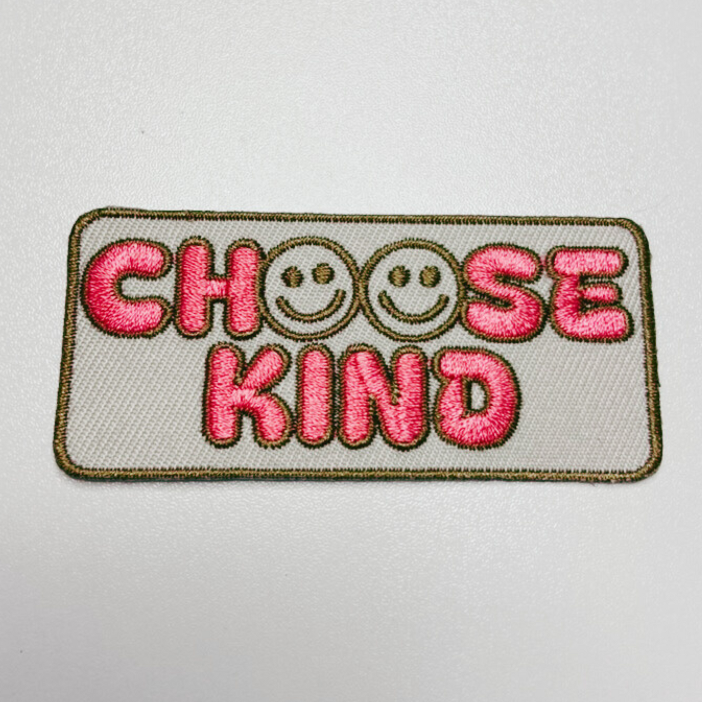 3" Choose Kind smiley face - Embroidered Hat Patch