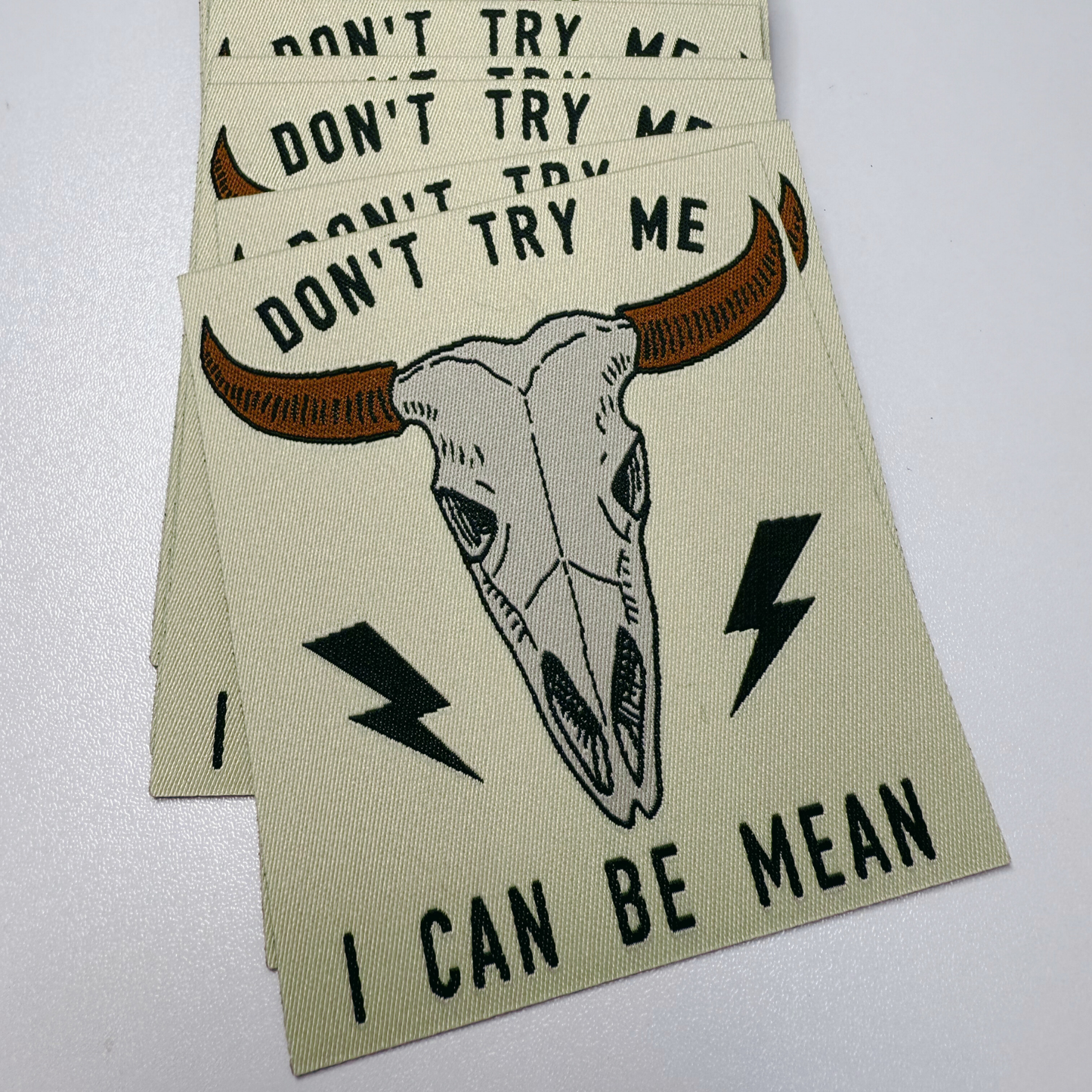 3" x 3.5" Don't Try Me - I Can be Mean - WOVEN Patch