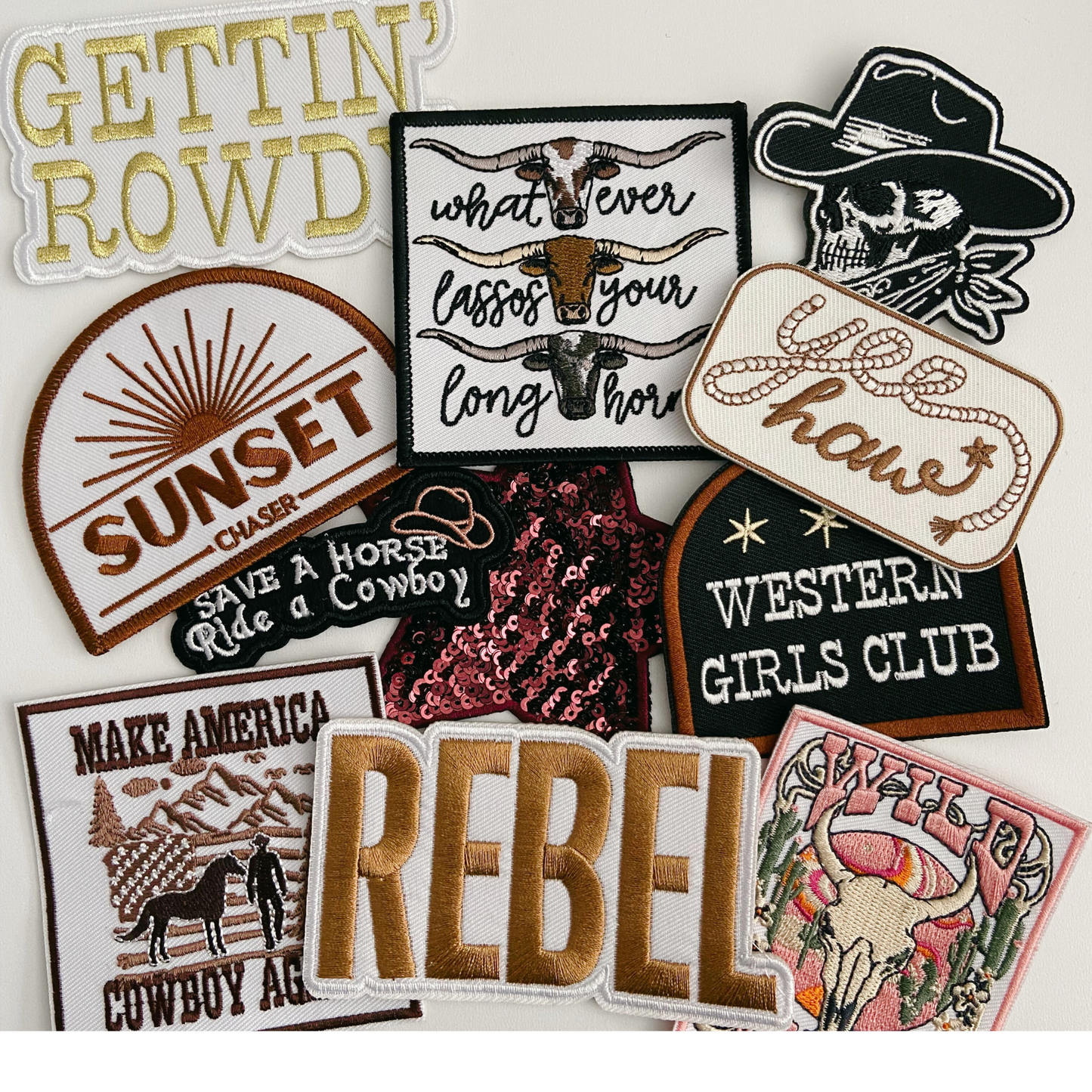 3" Western Girls Club - Embroidered Hat Patch