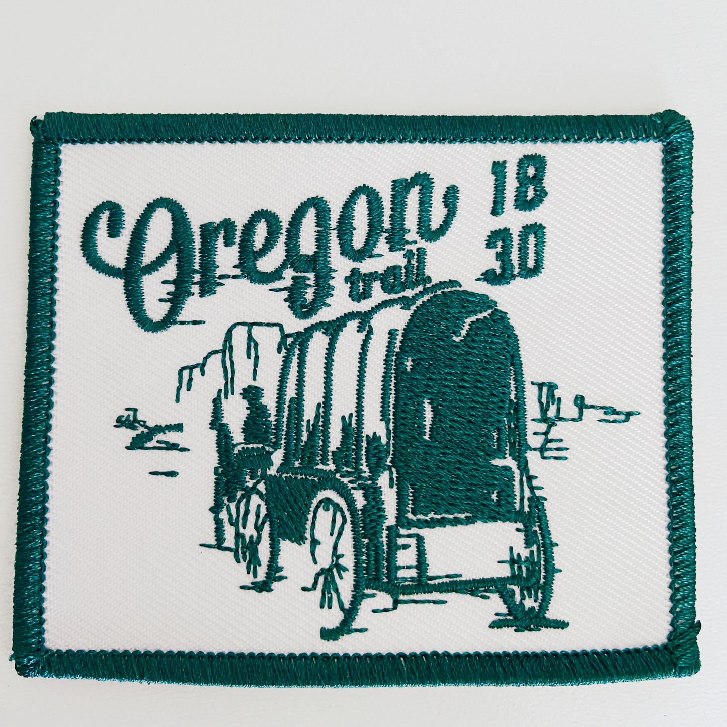 3" Oregon Trail in GREEN - Embroidered Hat Patch