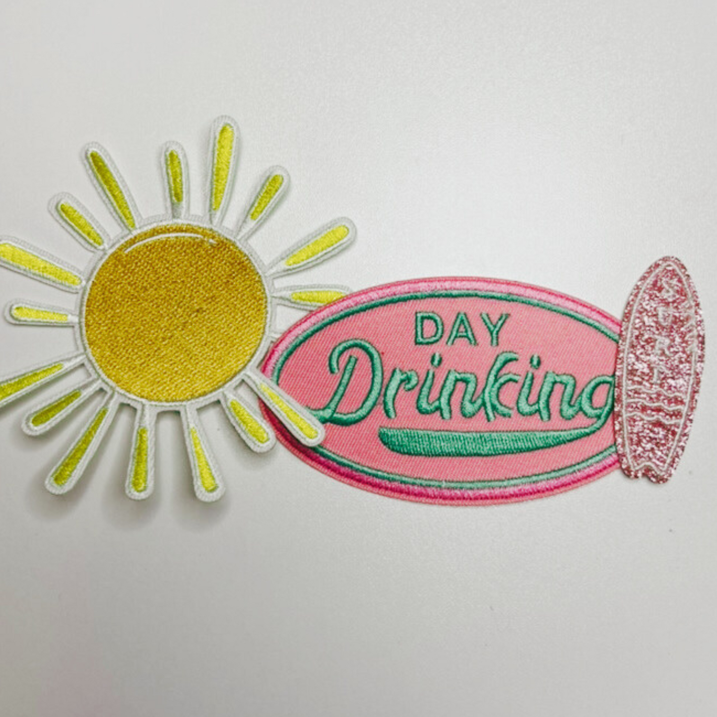 2" Small Glitter SURF board - Embroidered Hat Patch