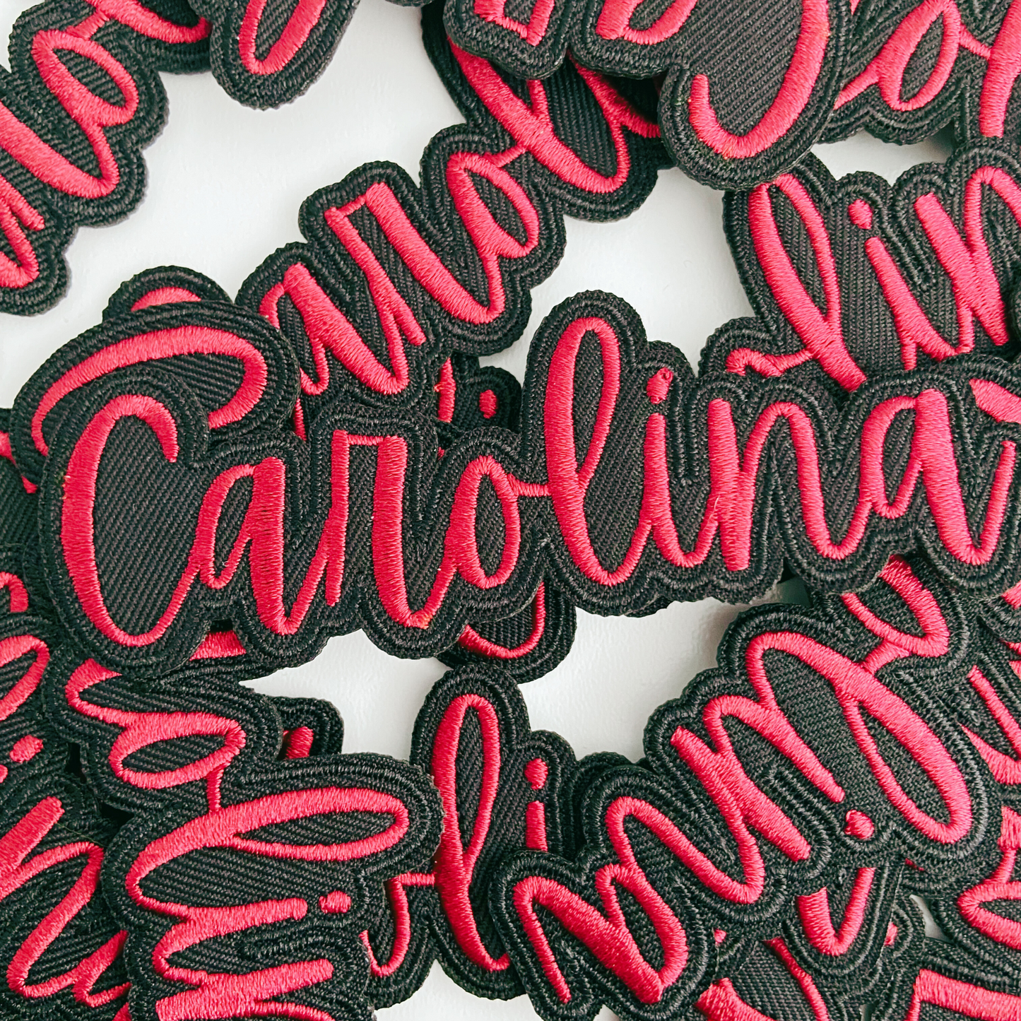 4" Carolina Red and Black - Embroidered Hat Patch