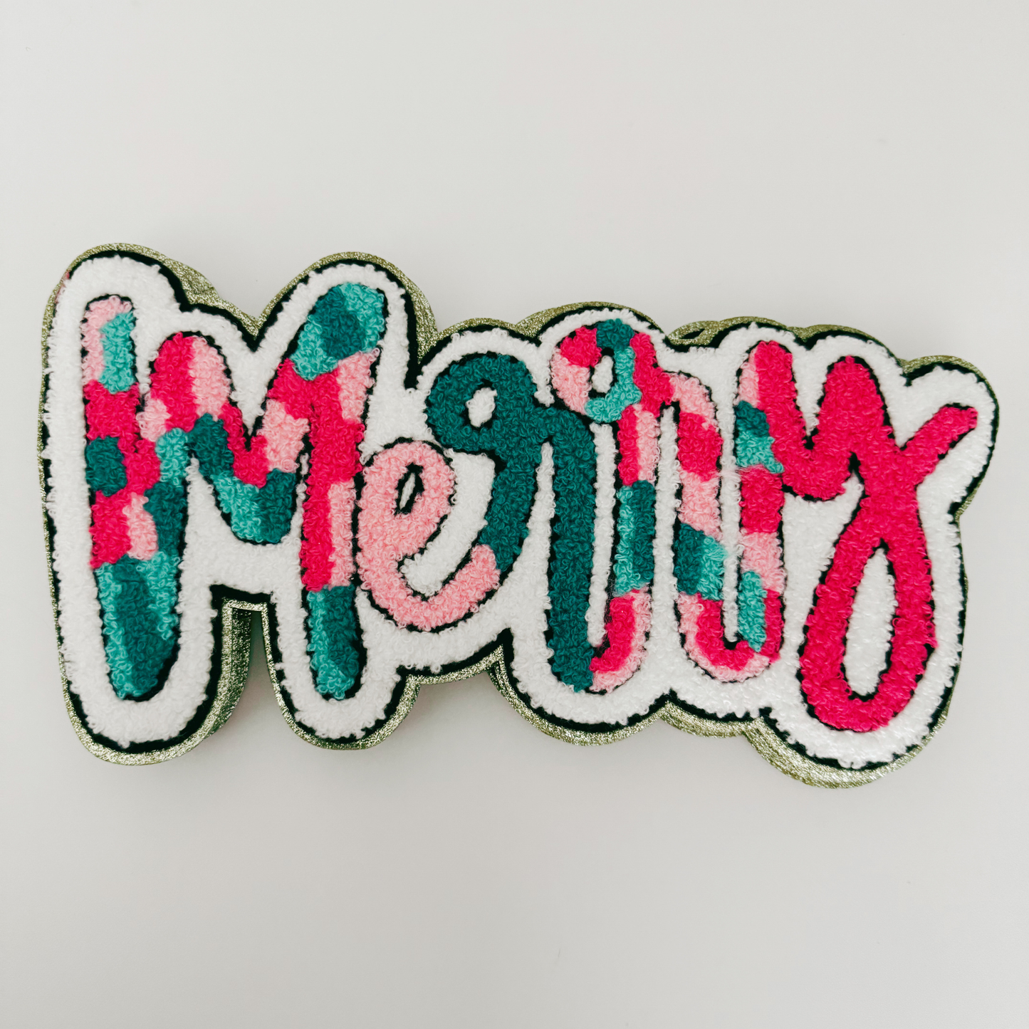 11" inch MERRY multicolored - Chenille Patch
